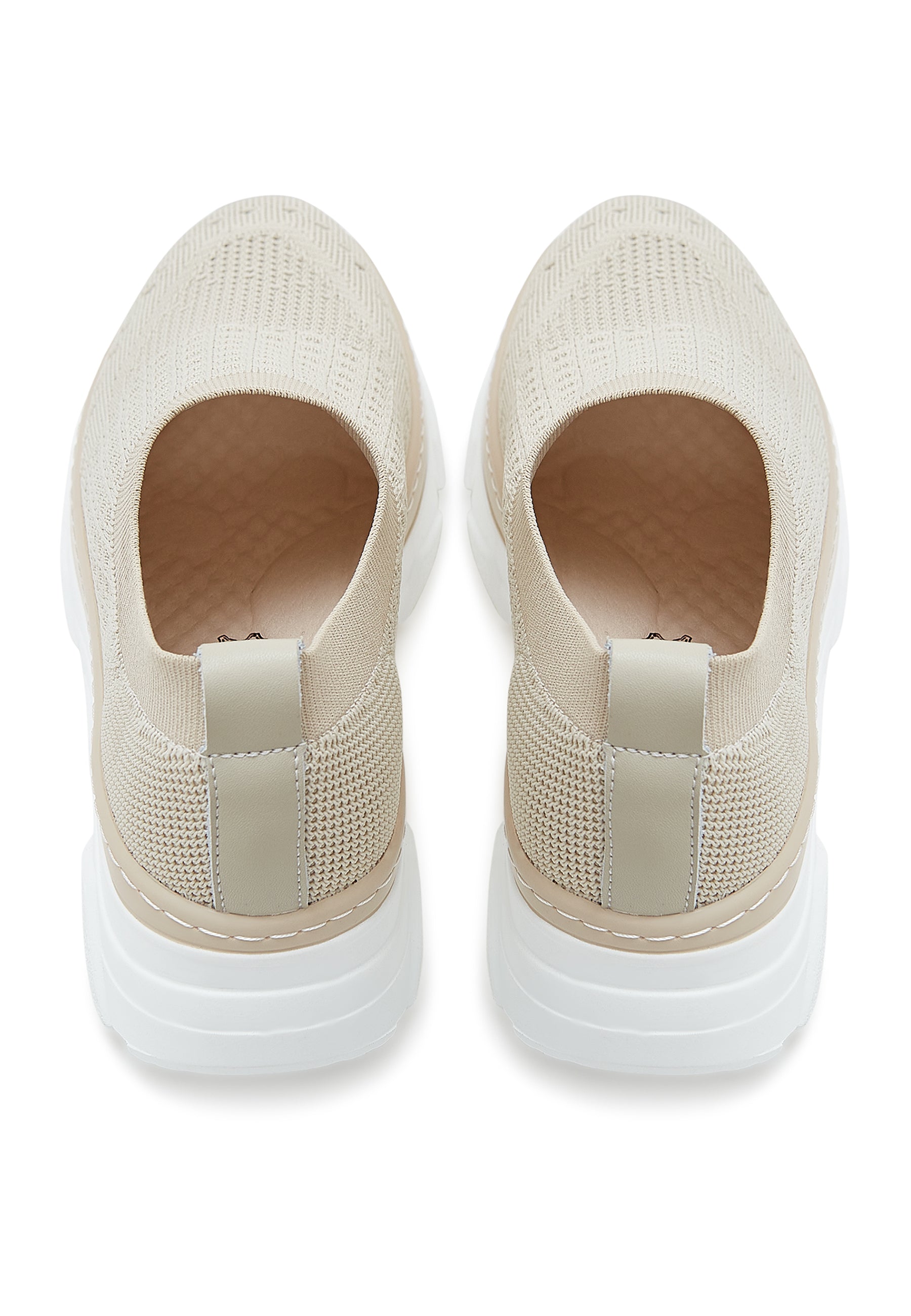 Knit Slip-On Sneakers - Beige