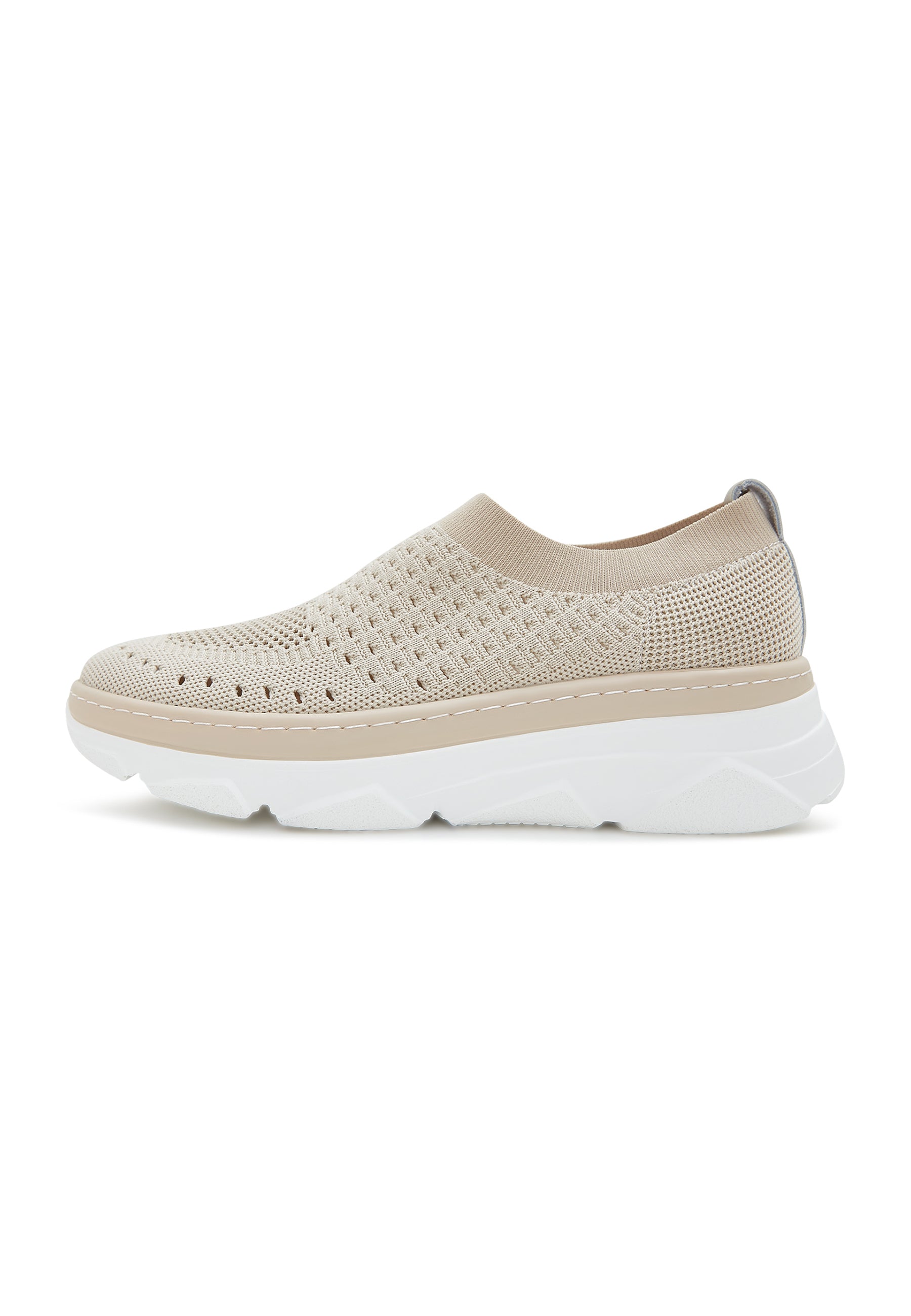 Slip-On-Sneaker aus Strick - Beige