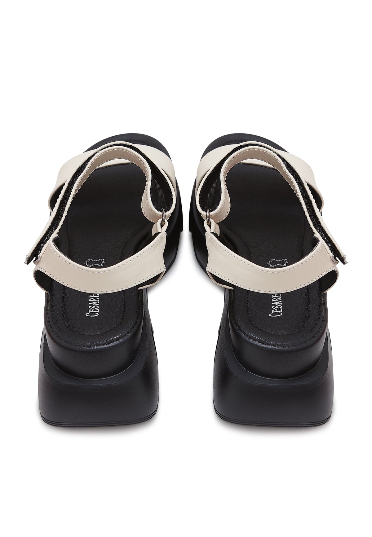 Statement Chunky Platform Sandals – Black & Beige