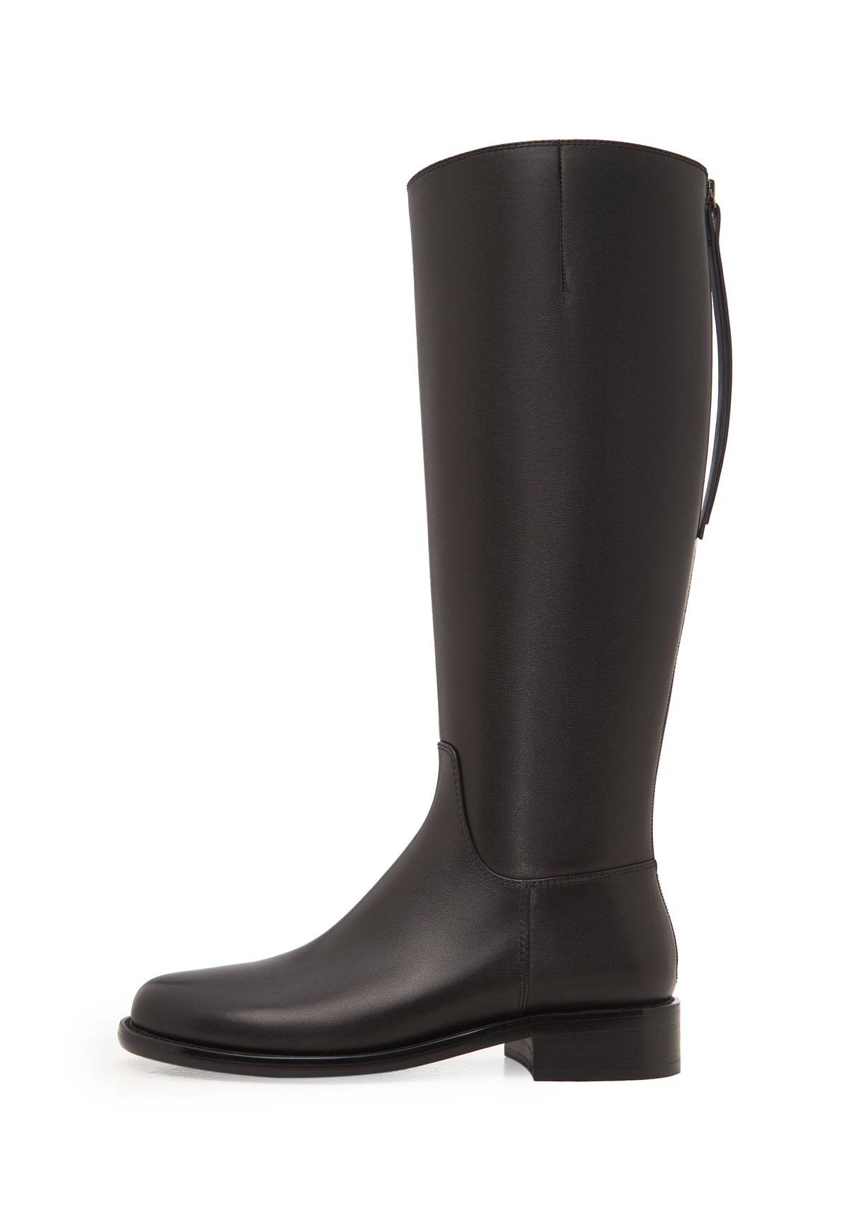 Kniehohe Reitstiefel aus Leder – Schwarz