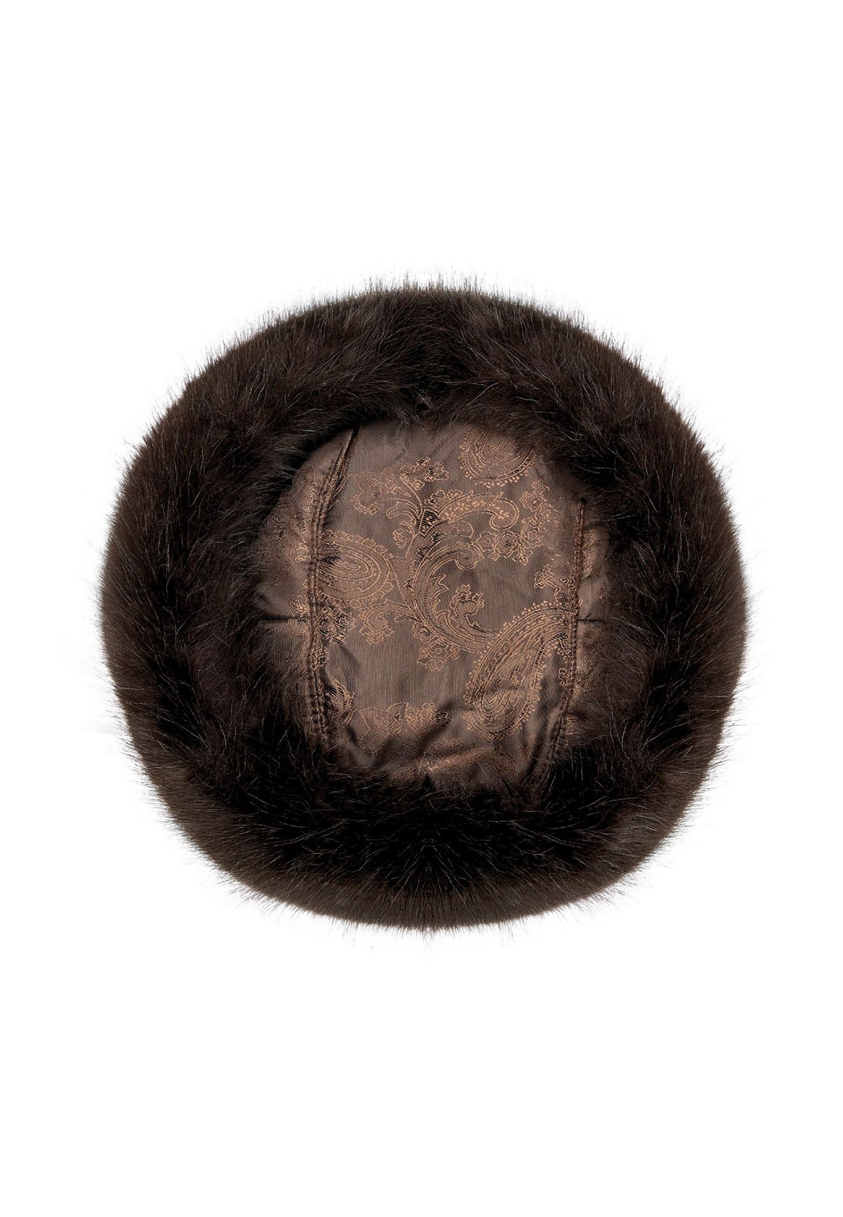 Gorro de invierno de piel sintética – Marrón oscuro