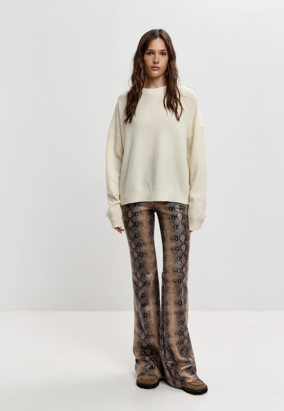 Cardigan i merinould – Hvid