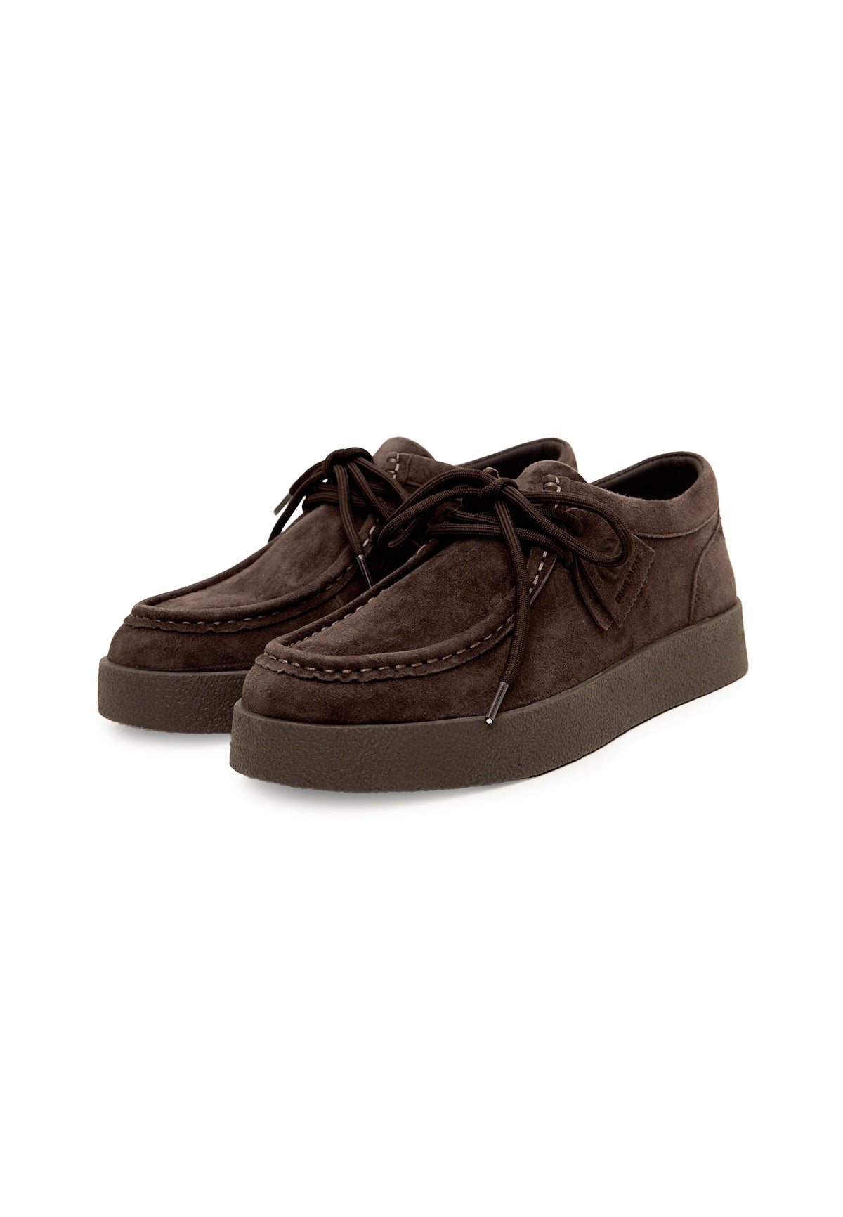 Mocasines con plataforma y cordones en color topo – Marrón oscuro