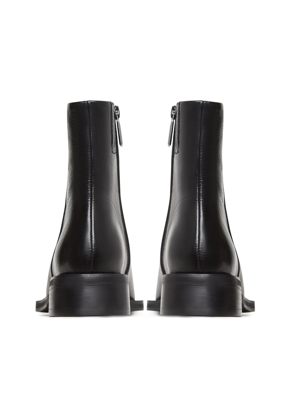 Gefütterte Leder-Stiefeletten Skal – Schwarz