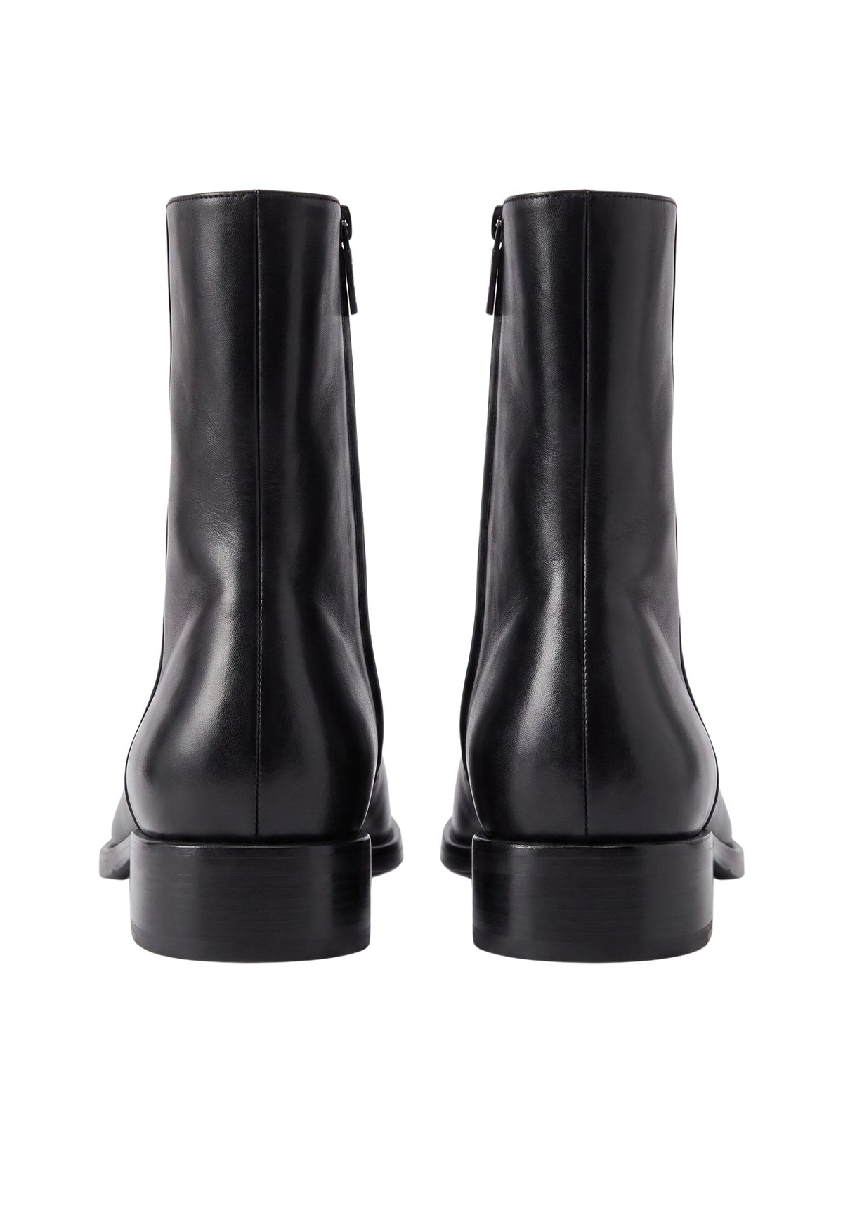 Bottines à bout mocassin en cuir – noir