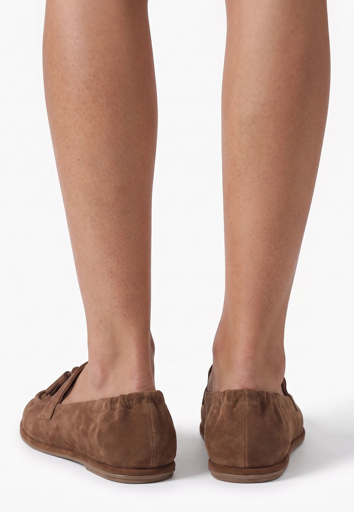 Loafers van suède met kwastjes – Donkerbeige