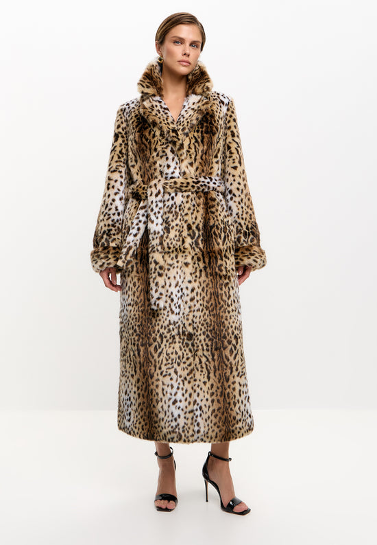 Cappotto maxi in pelliccia sintetica – Leopardo