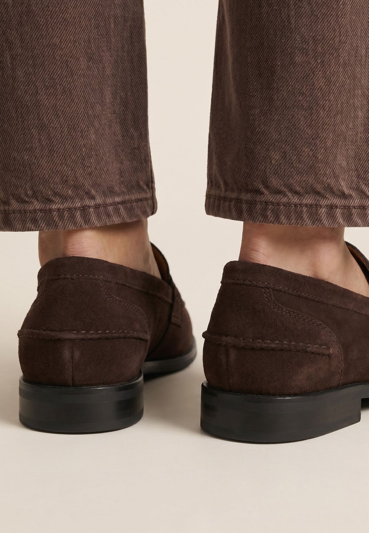 Mocassins à lanières en daim