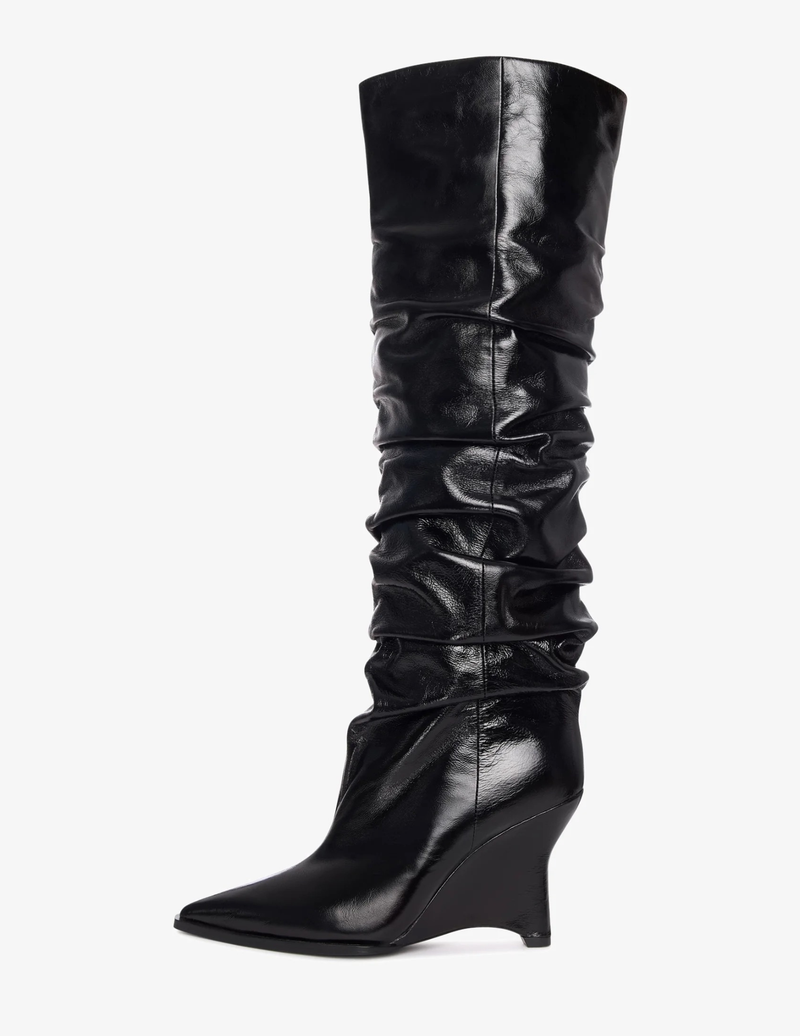 LEATHER SLOUCH BOOTS