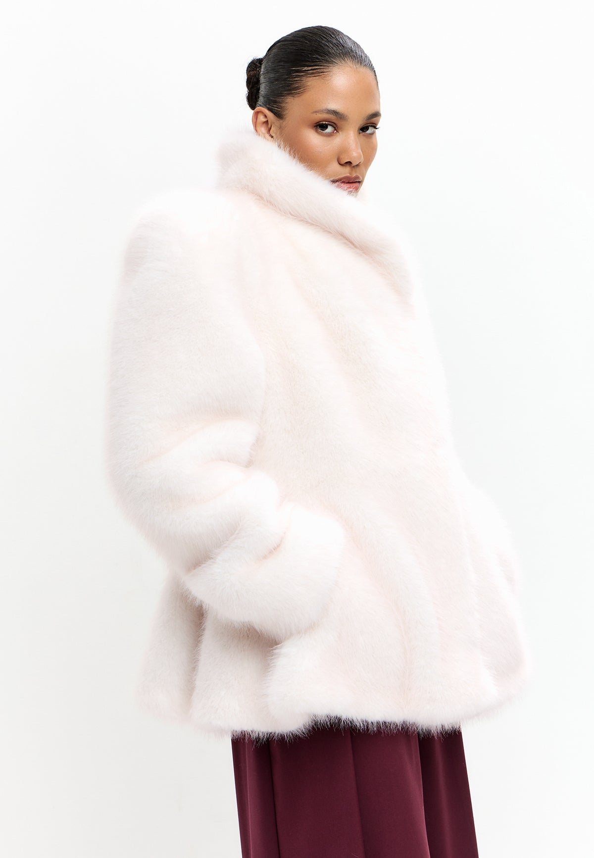 Veste en fausse fourrure – Perle