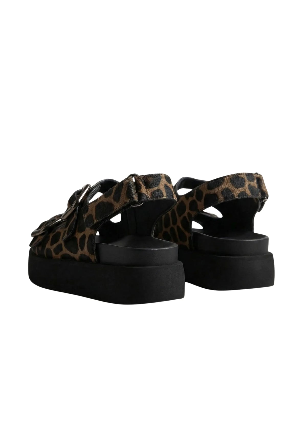 Wild Buckle Platform Sandals – Brown