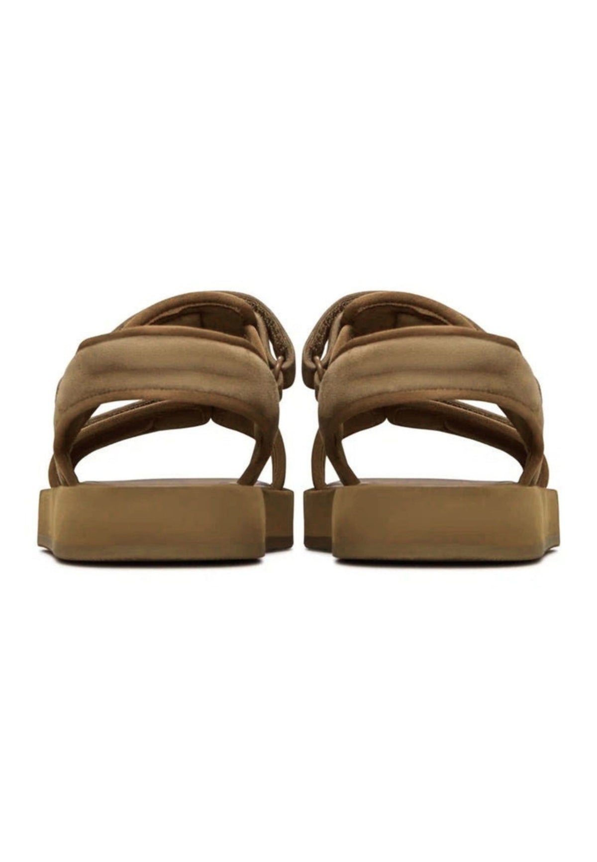 Sandali comfort in camoscio con velcro – Marrone