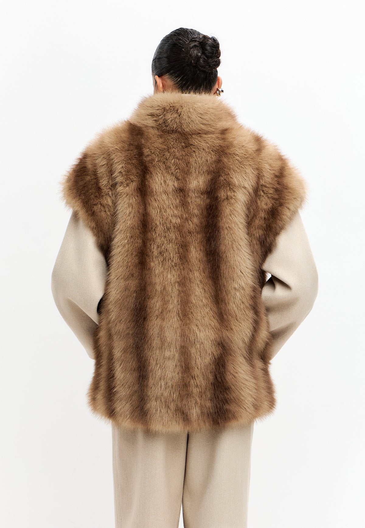Blazer gilet en fausse fourrure
