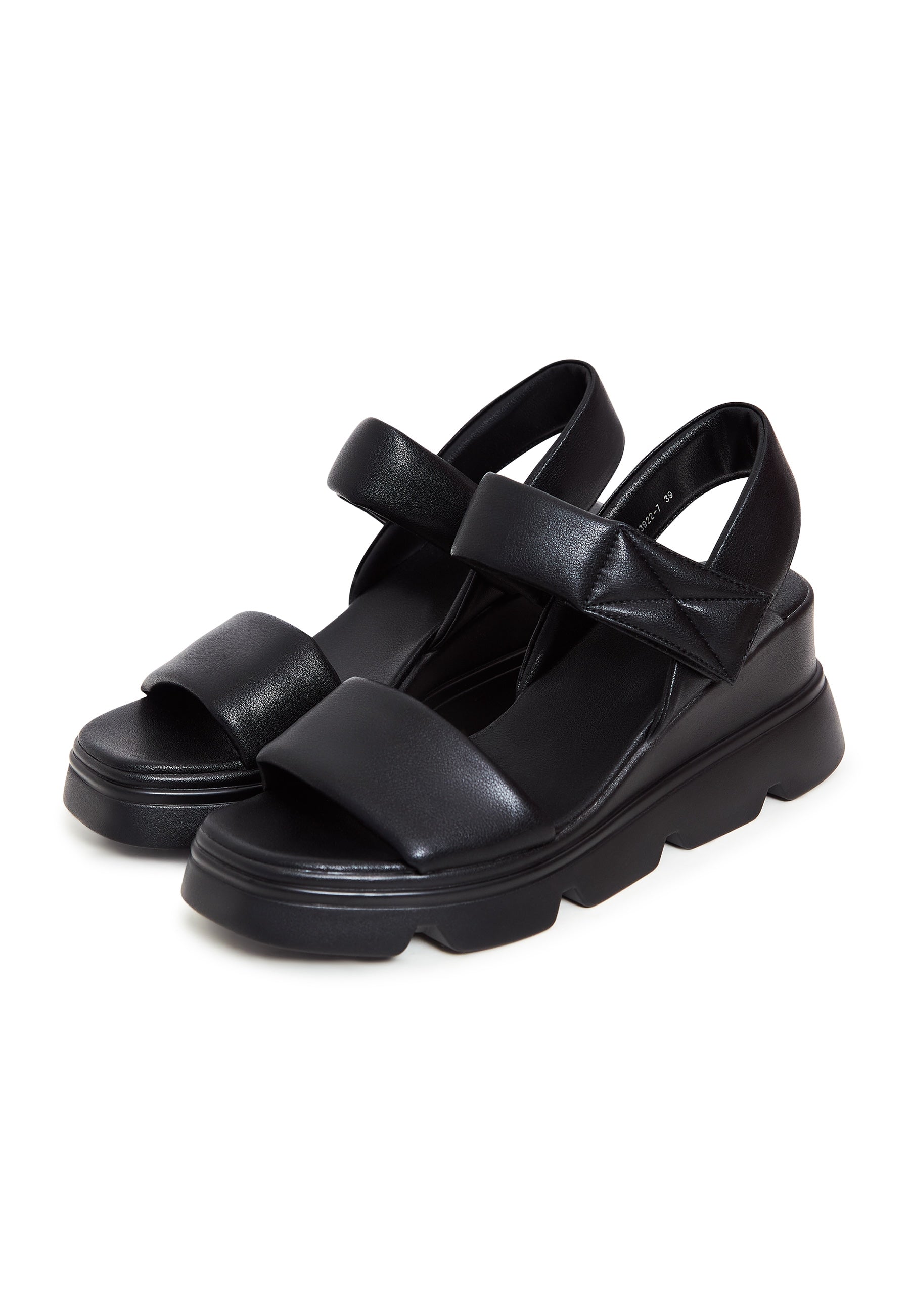 Leren stedelijke plateausandalen