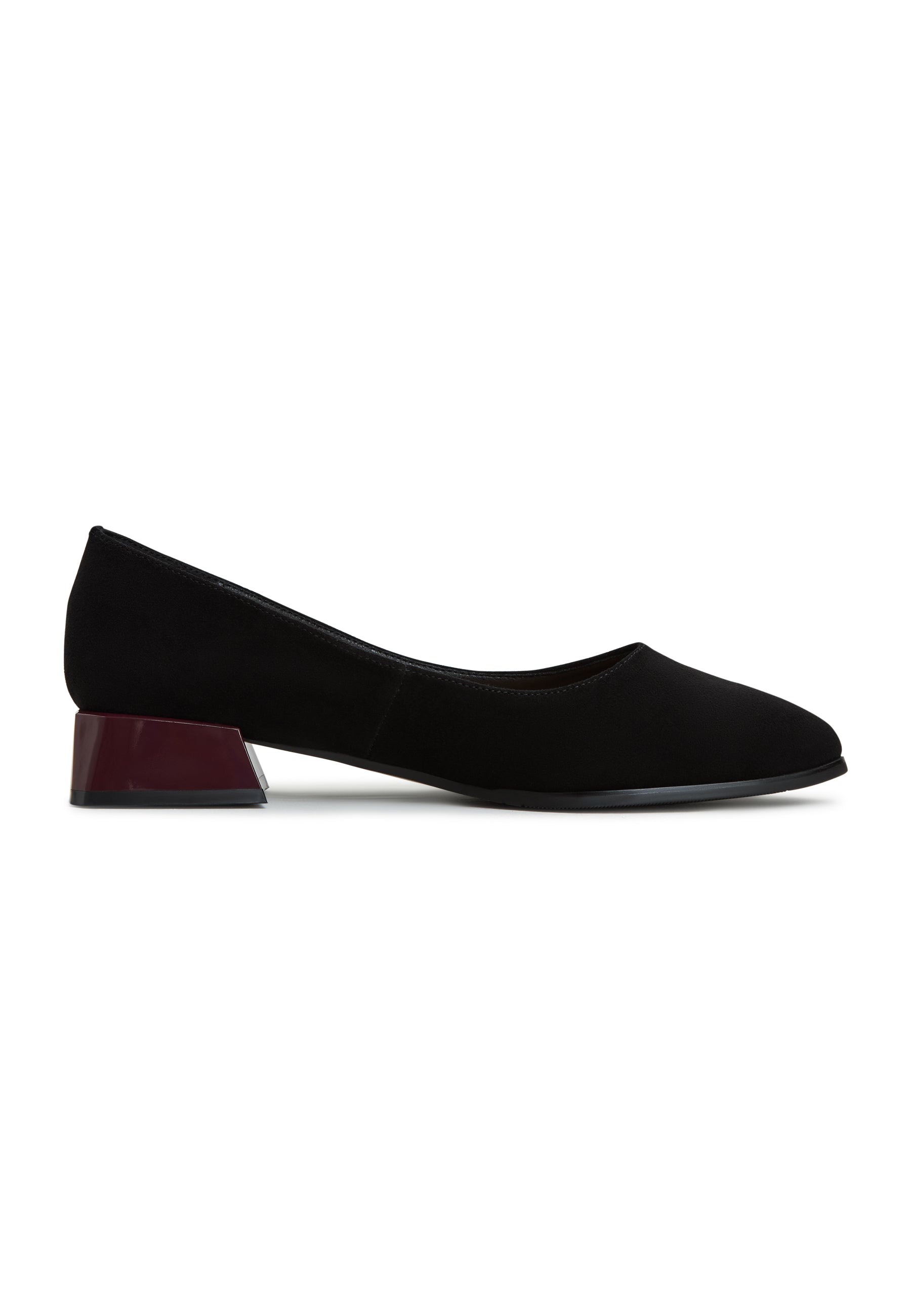 Block Heel Ballerinas Ingrid - Black suede