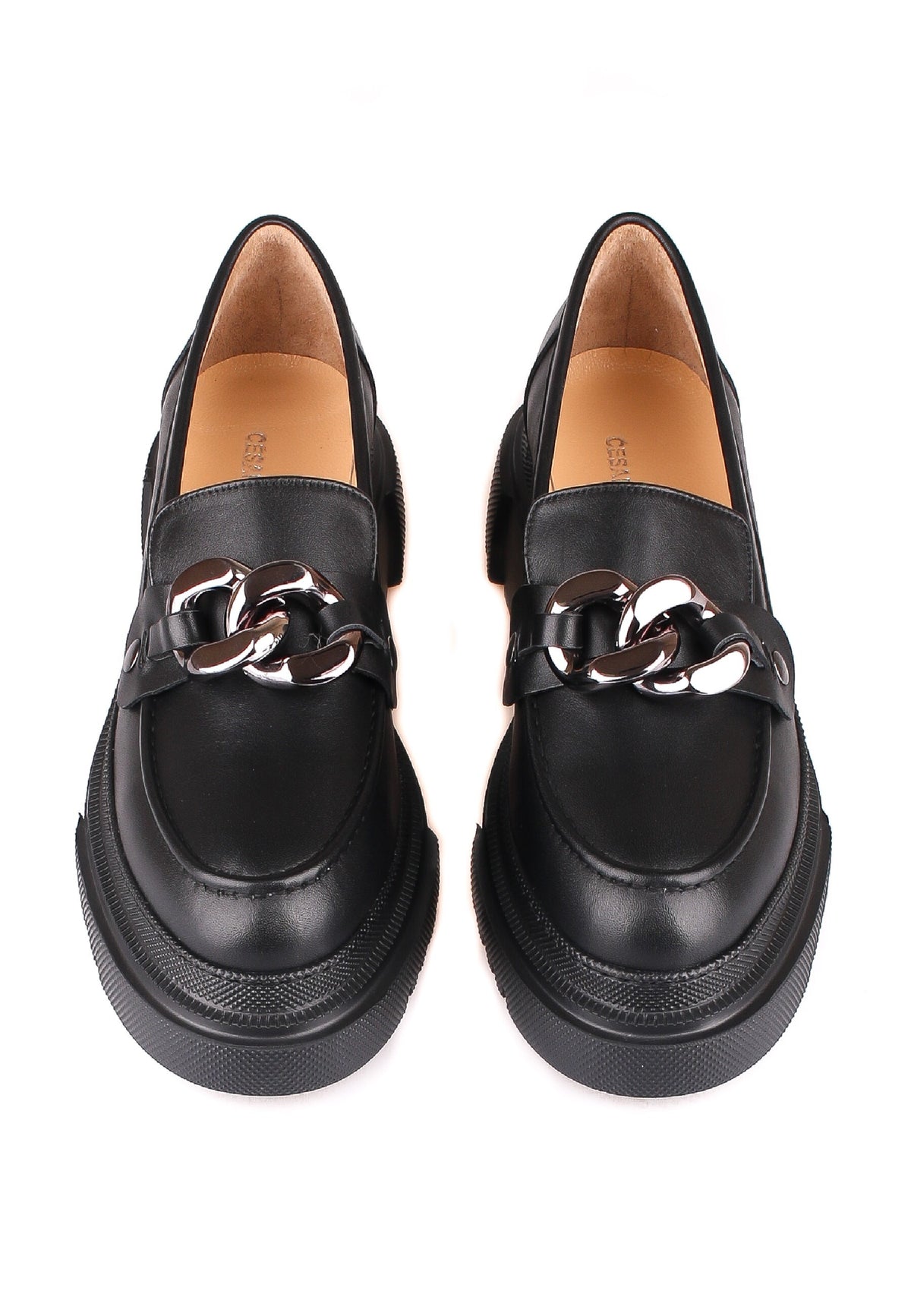 Loafers mit Kettendetails - Schwarz