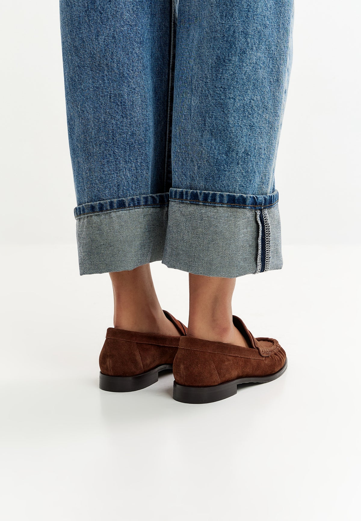 Penny loafers i ruskind – Brun