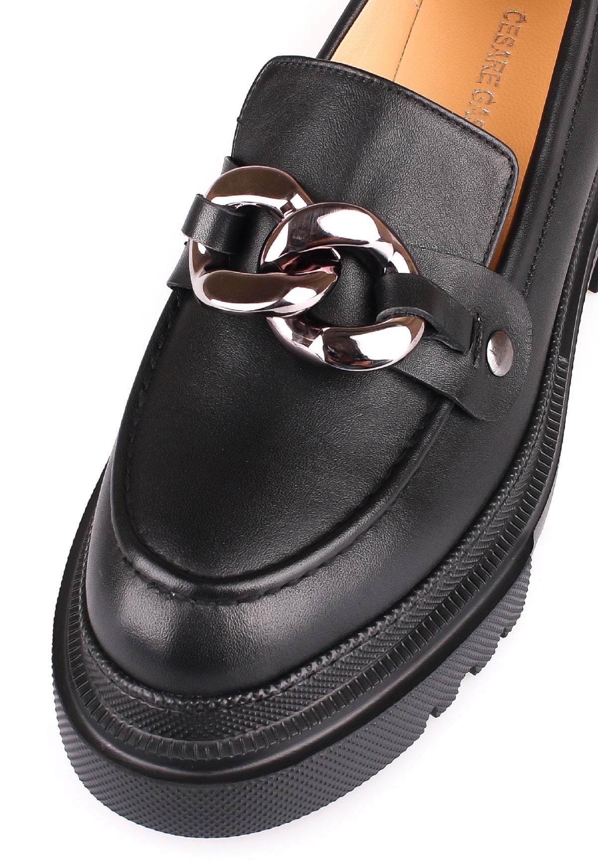Loafers mit Kettendetails - Schwarz