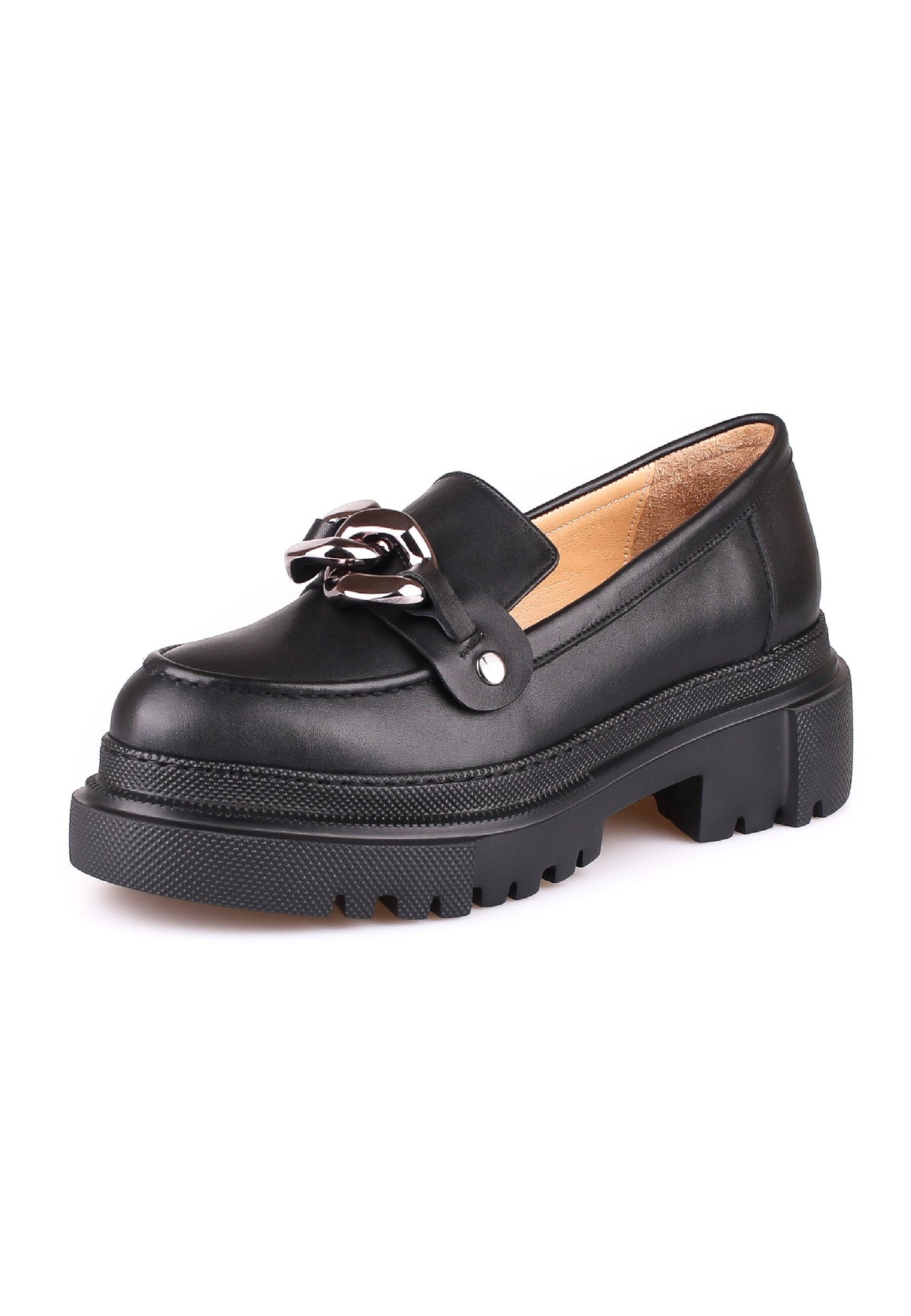 Loafers mit Kettendetails - Schwarz
