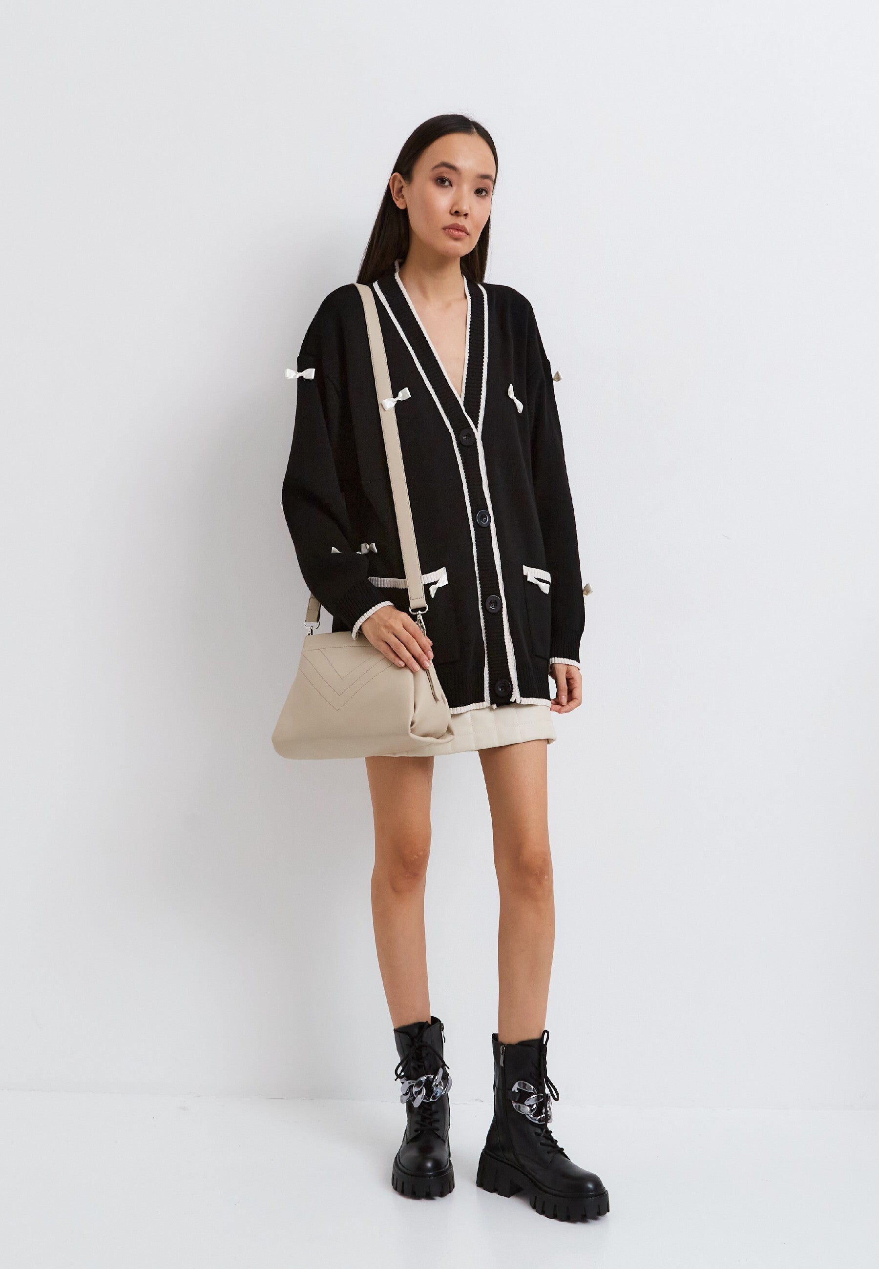 Chain Impact Combat Boots - Black