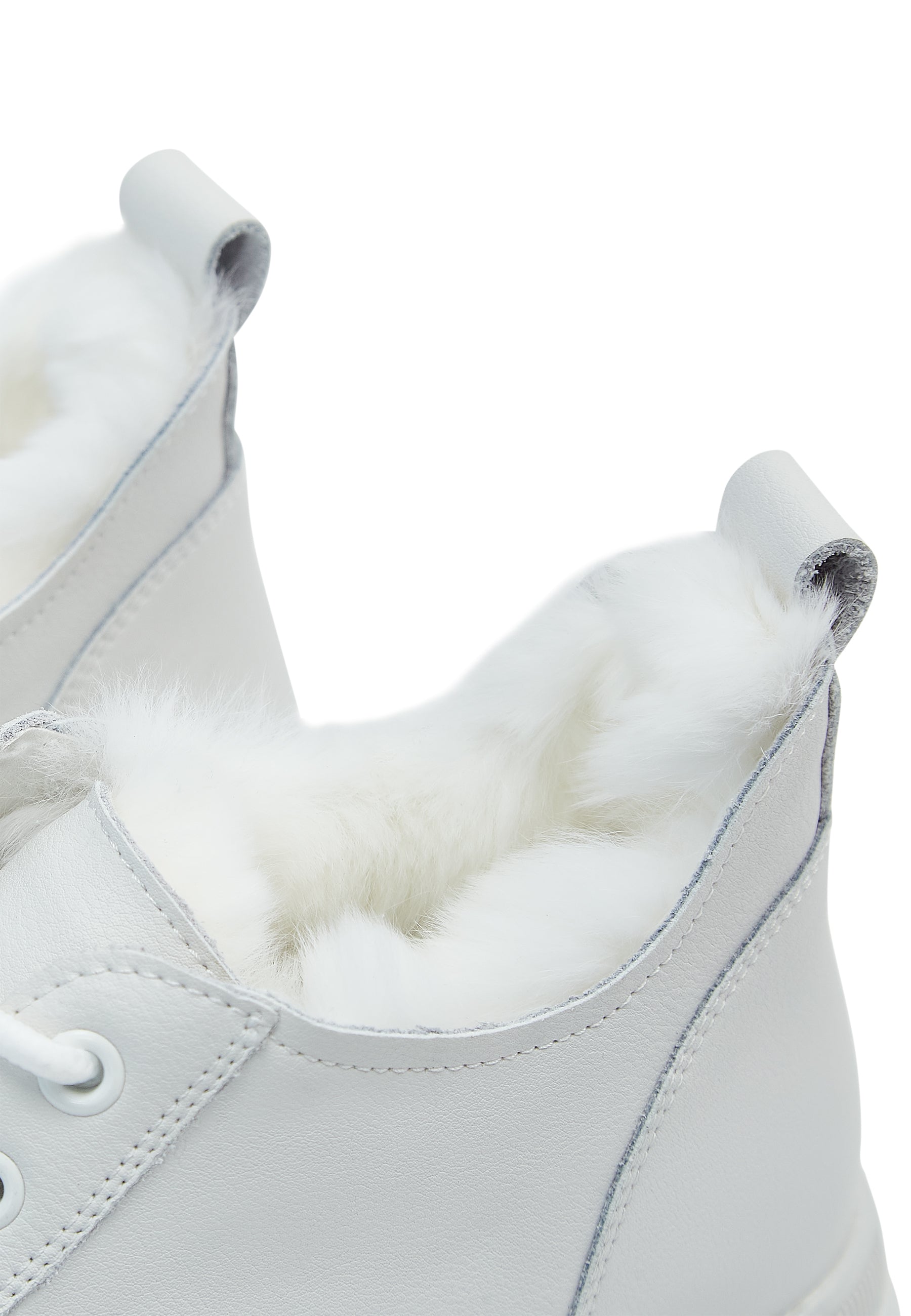 Chunky Merino Wool Ankle Boots - White