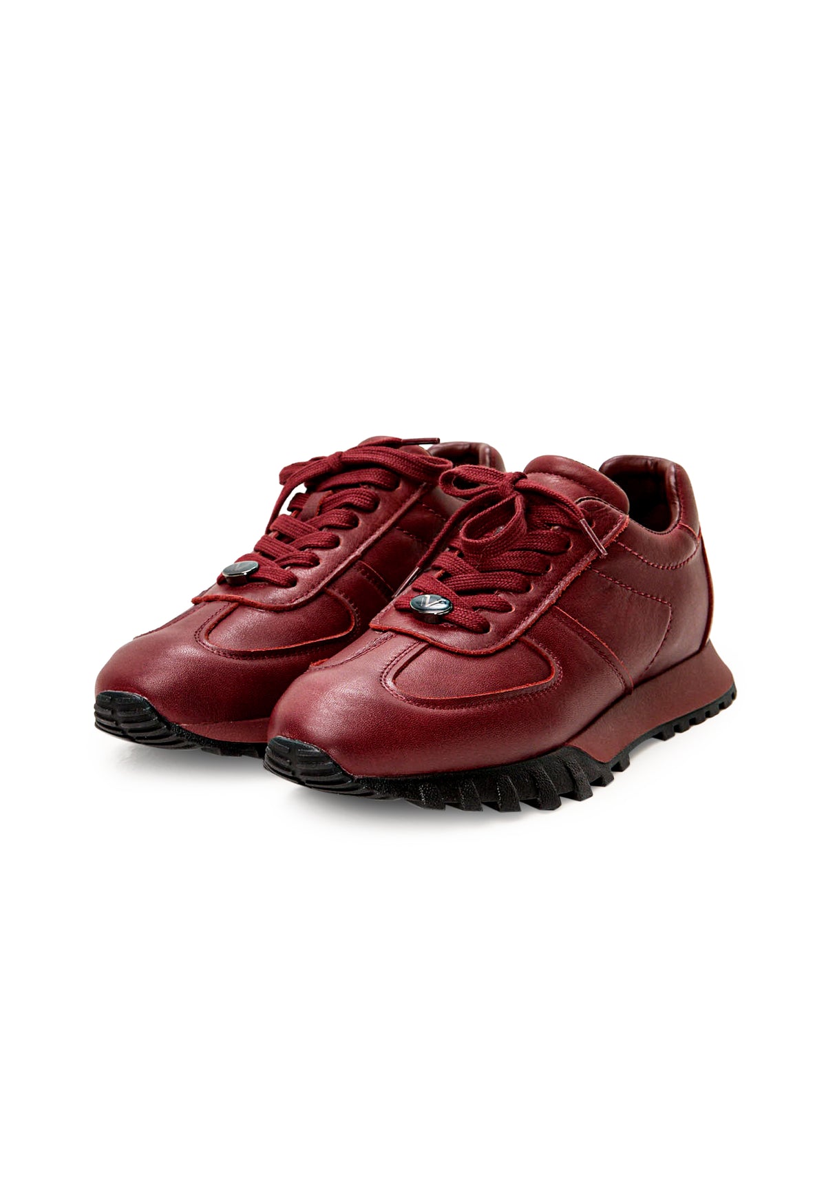 Zapatillas de piel acharolada – burdeos