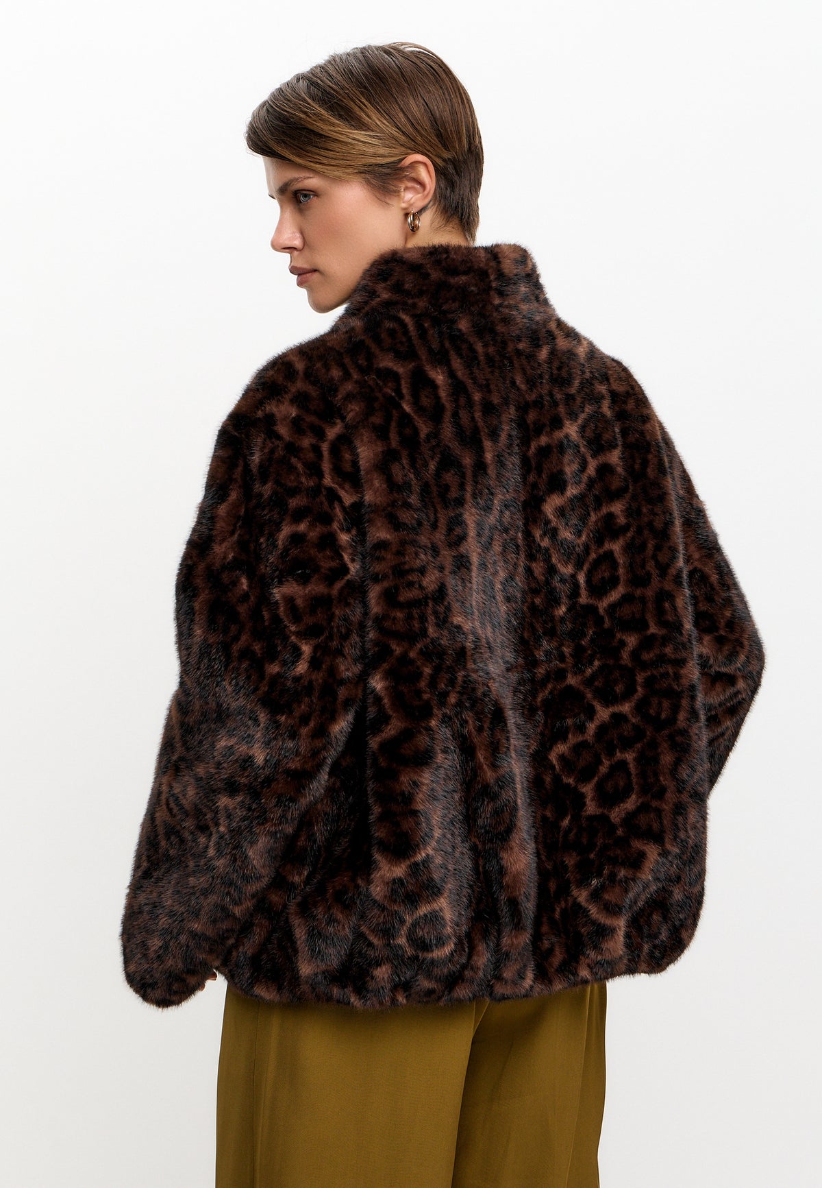 Giacca Halo in pelliccia sintetica – Leopardo