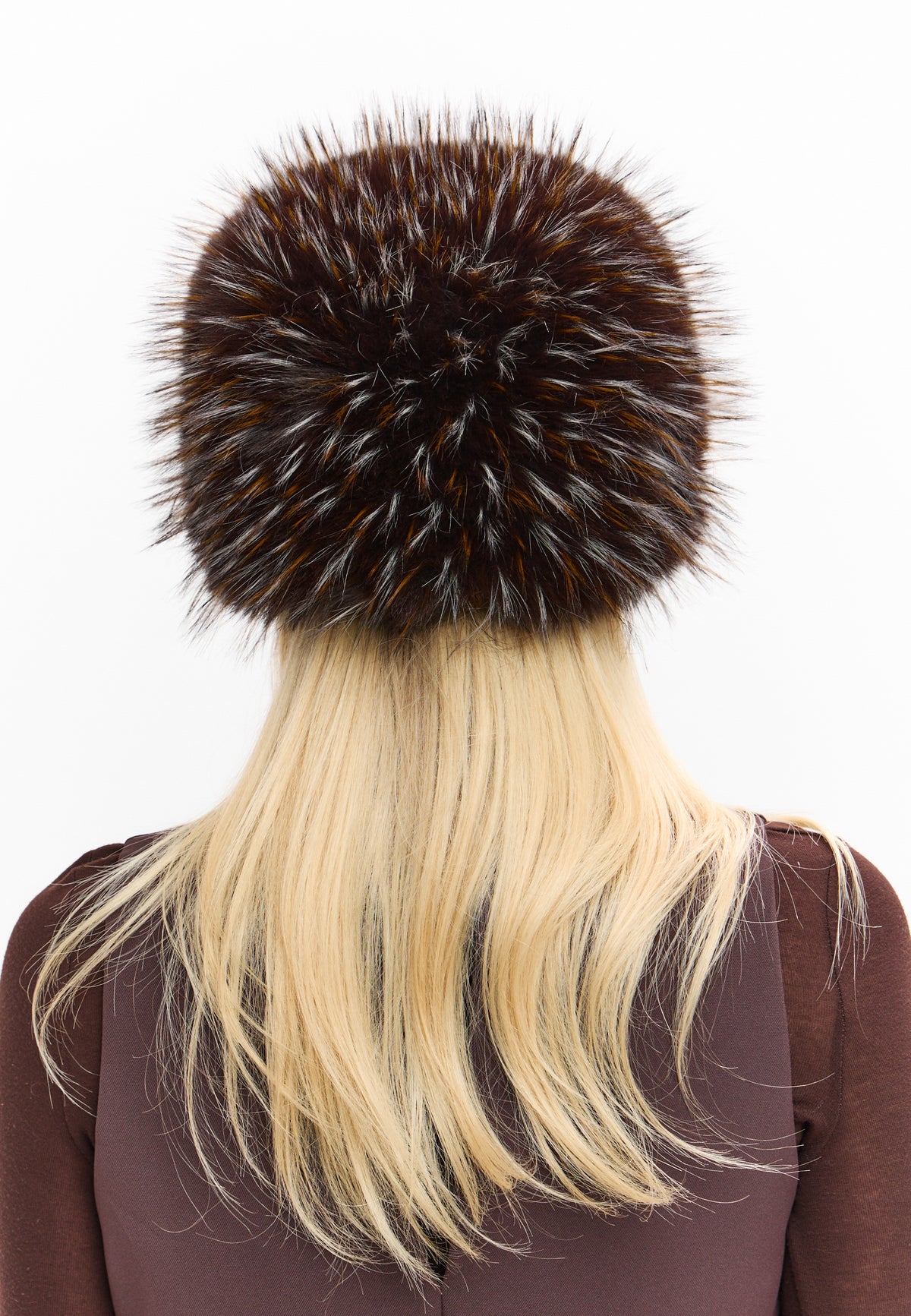 Zimowa czapka ze sztucznego futra – Blond brązowy