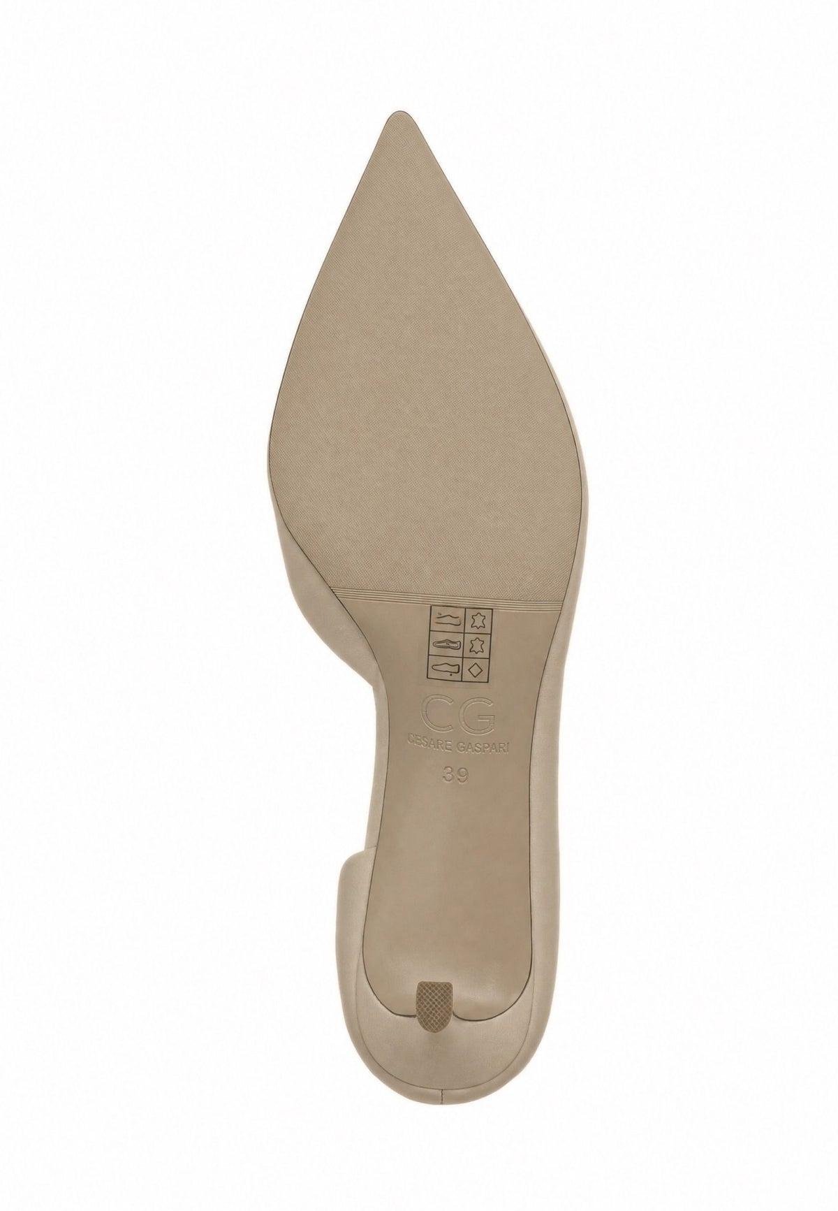 Zapatos de salón de piel con punta – Beige