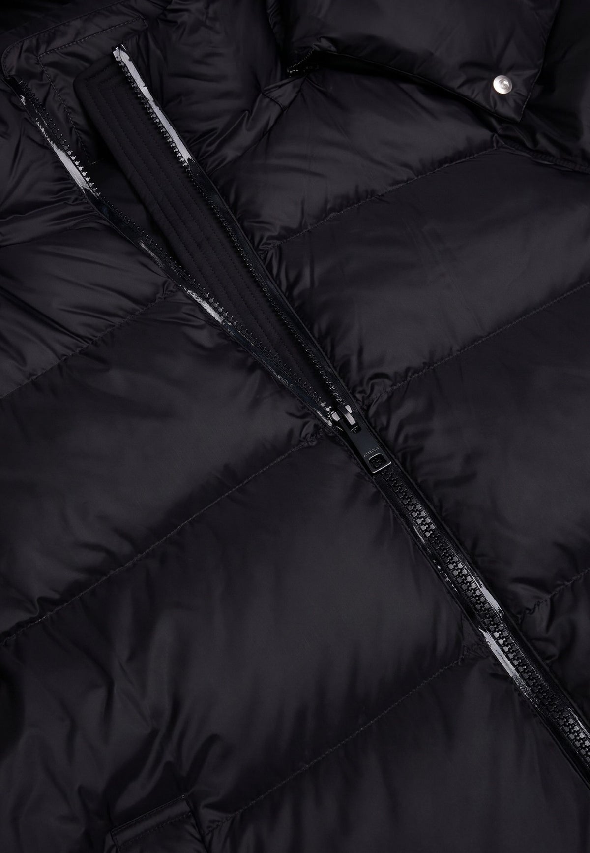 Oversized Hooded Down Puffer Jacket - Black