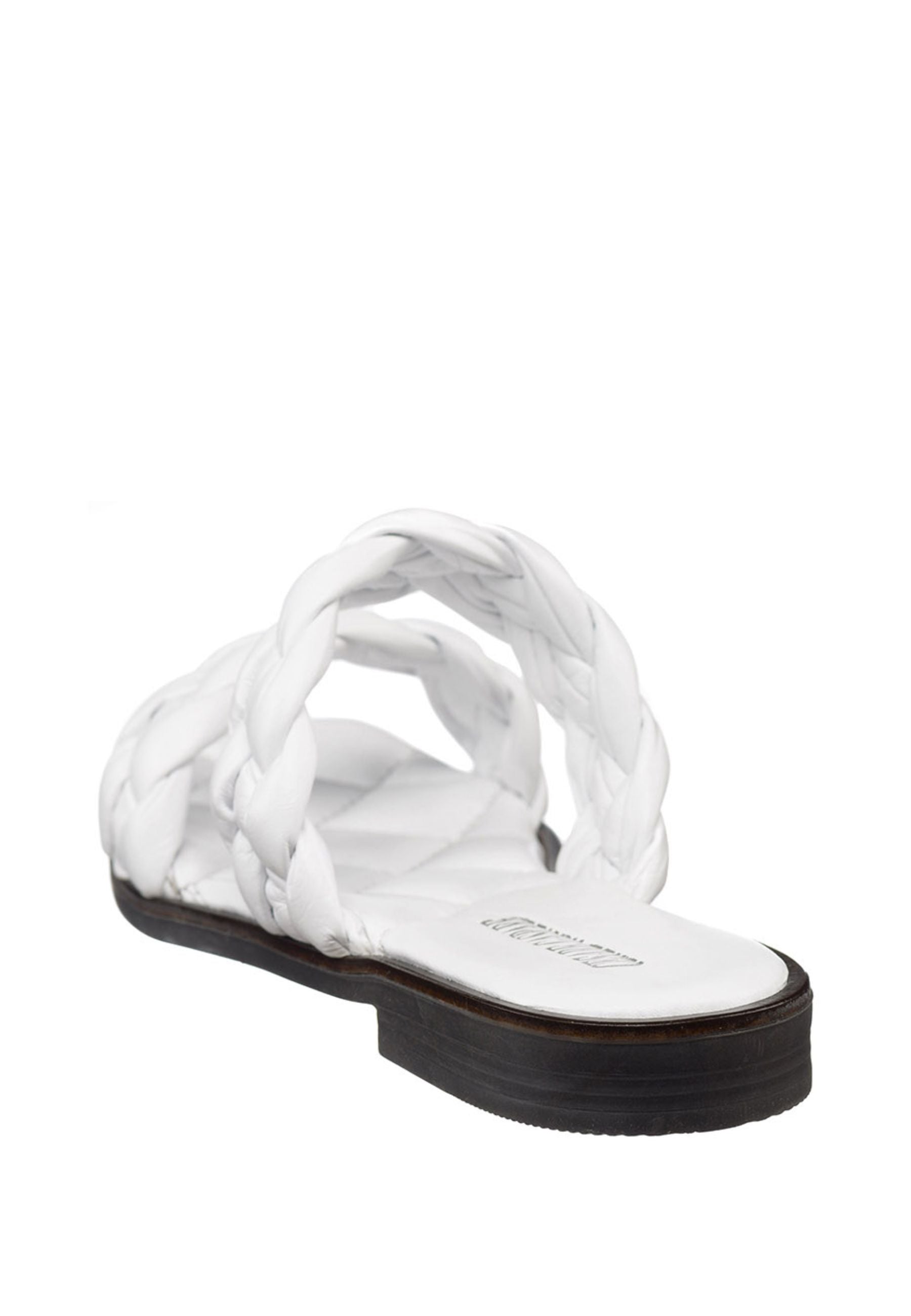 High quality soft leather flat Sole Sandals - White