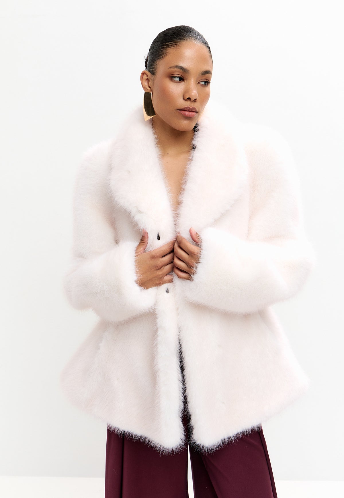 Veste en fausse fourrure – Perle