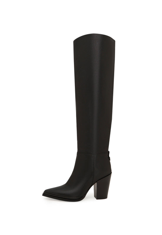 Bottes hautes en cuir – noir