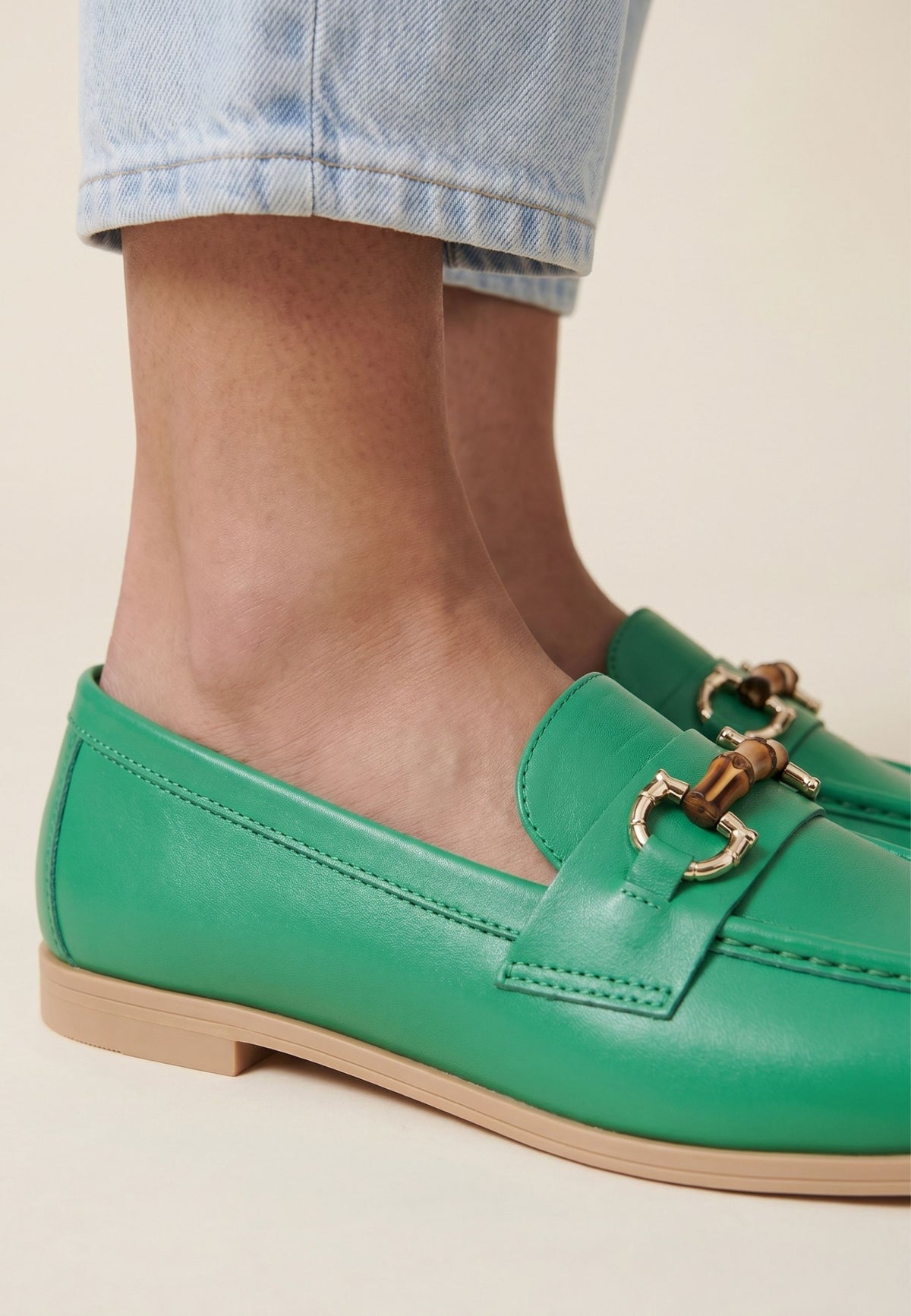 Hight Quality Leather Loafers - Green