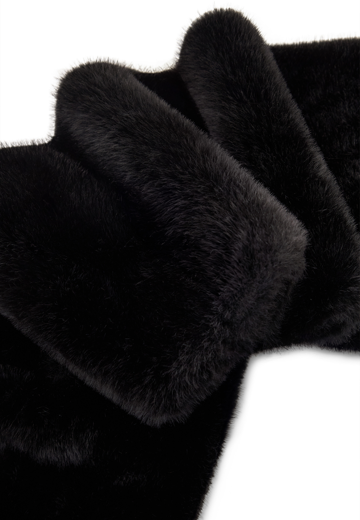 Faux Fur Scarf — Black