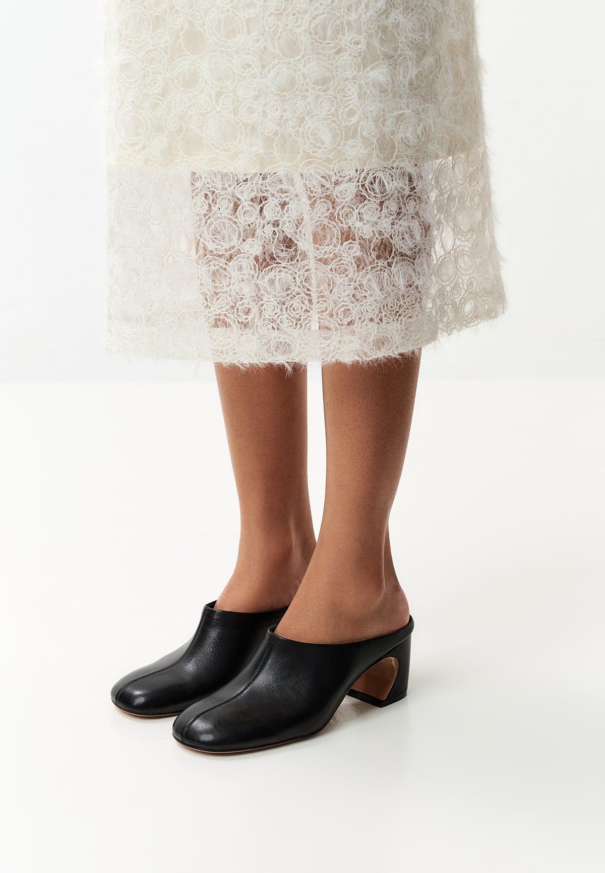 Escarpins mules en cuir – Noir