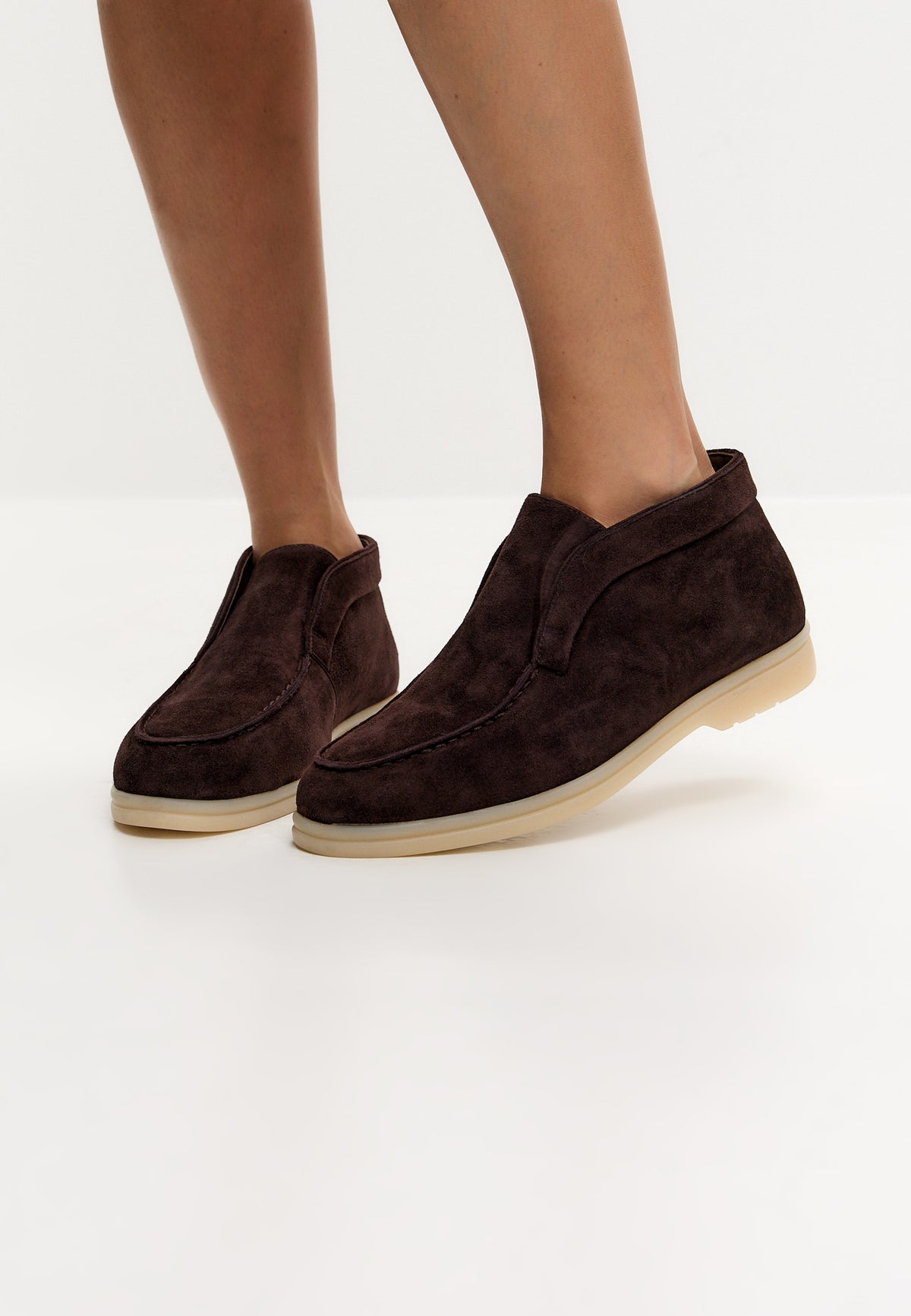 Loafers Wool Step High z wełny – Brązowy