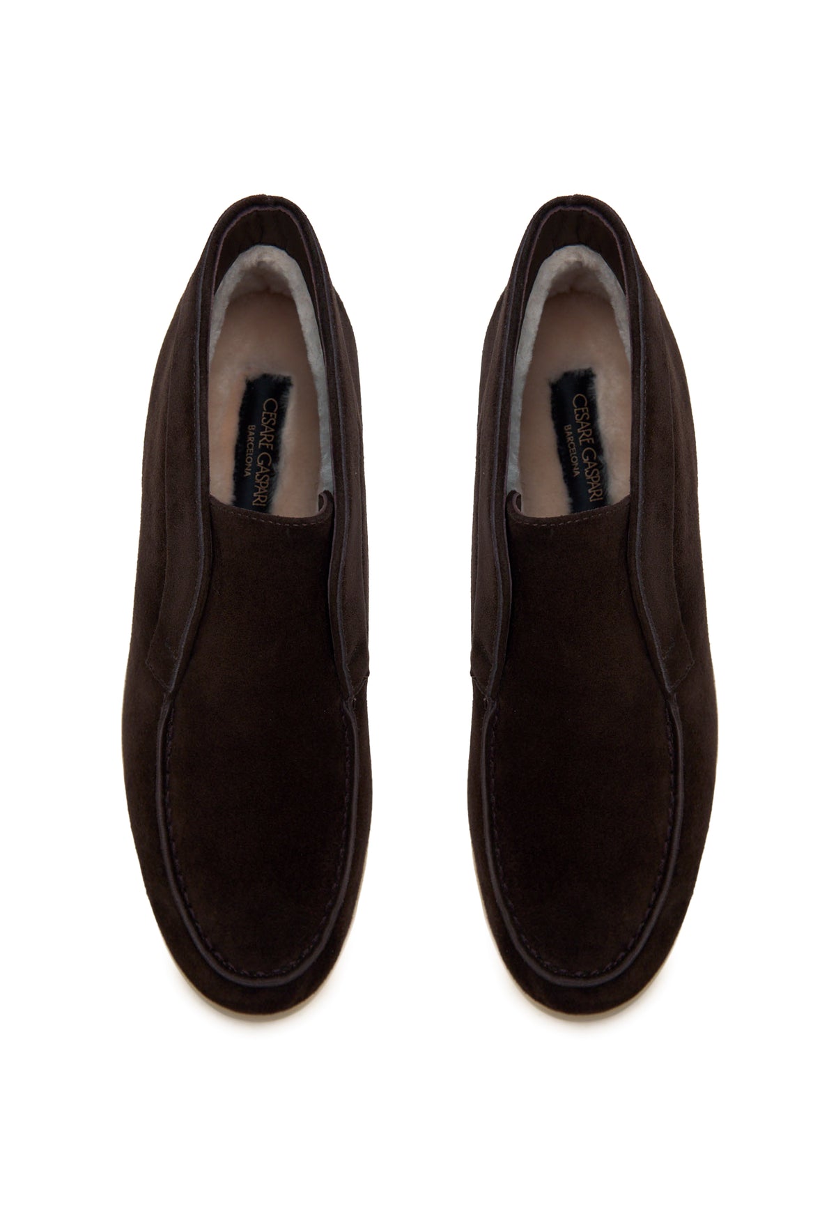 Wool Step High loafers van wol – Donkerbruin