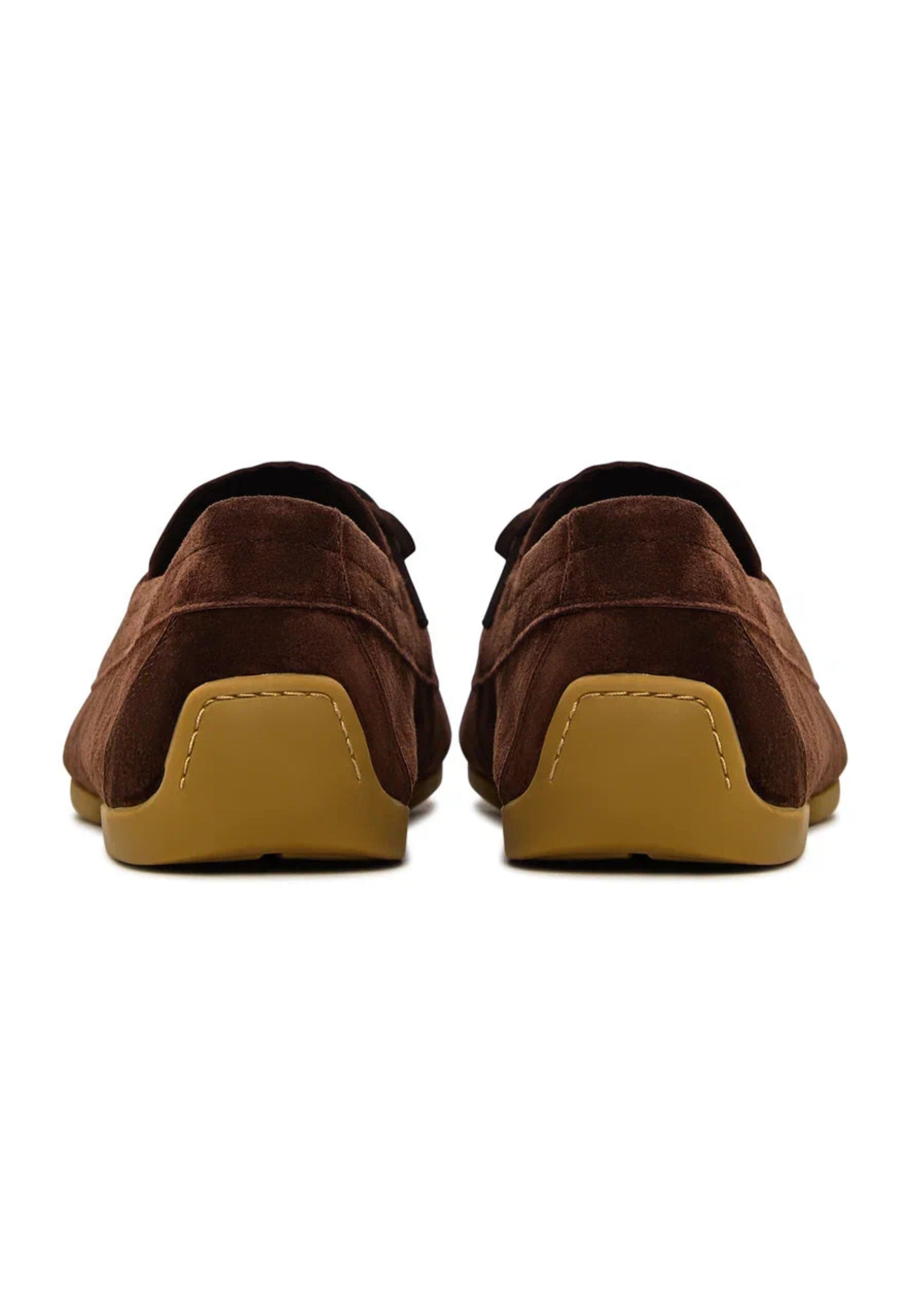 Suede Lace-Up Loafers - Brown