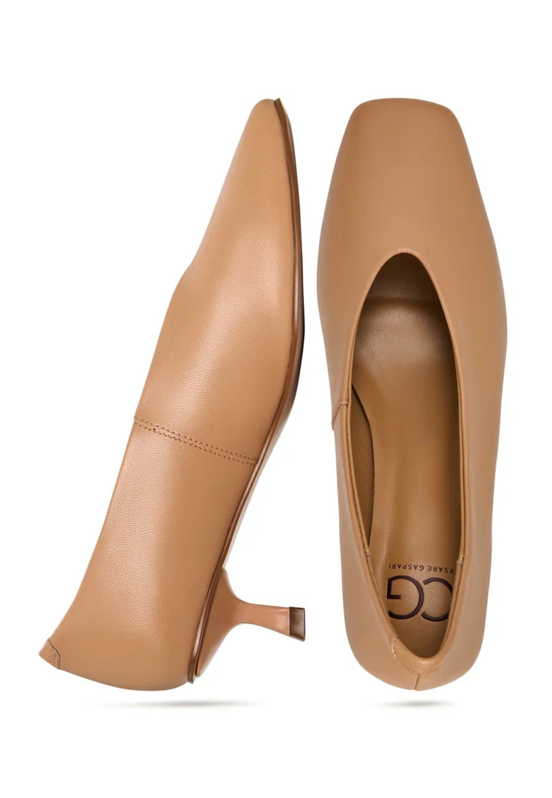 Minimalist Kitten Heels - Beige