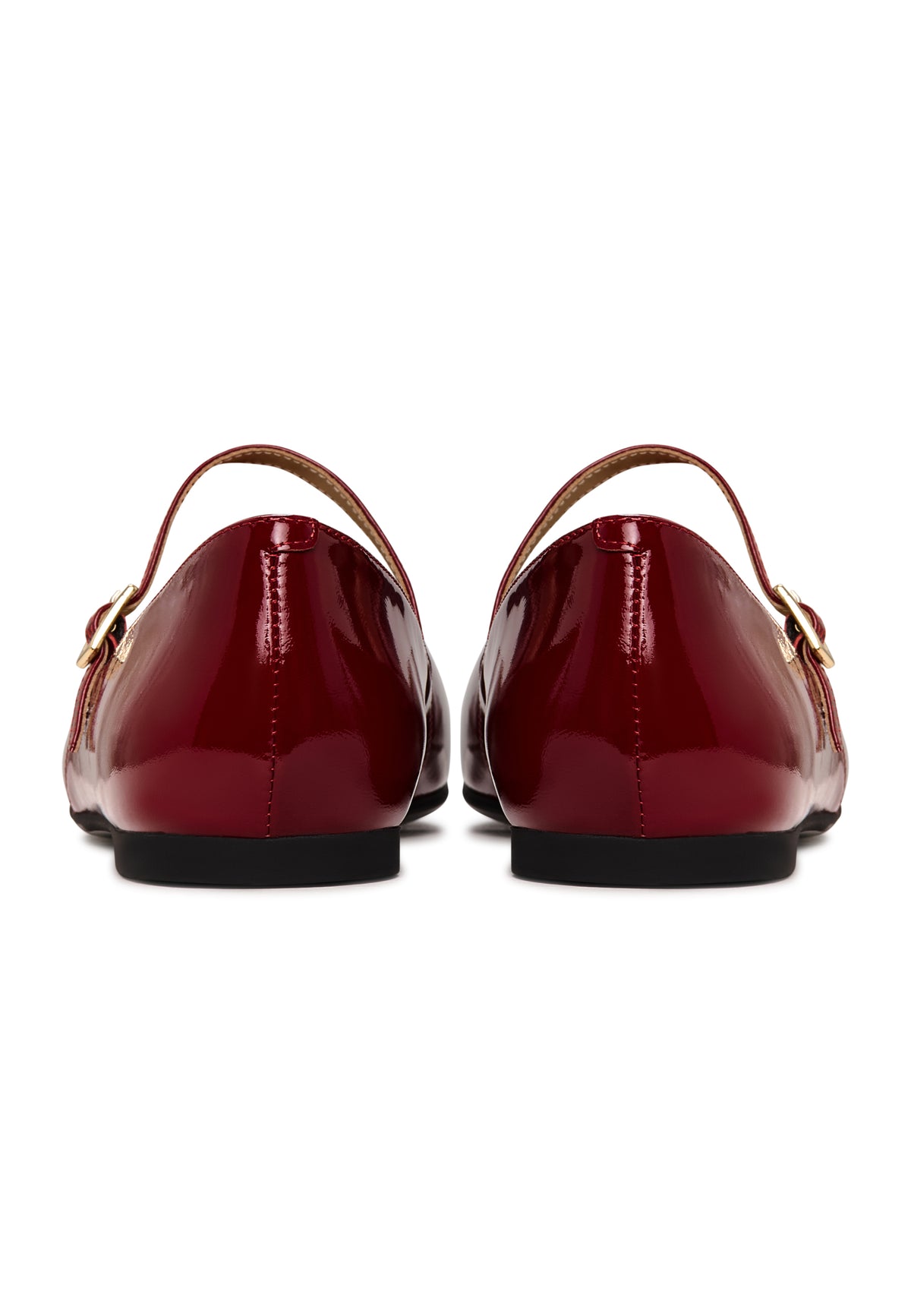 Patent Mary Jane Flats - Bordeaux