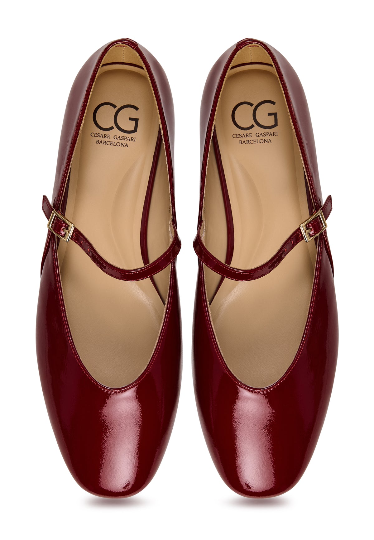Patent Mary Jane Flats - Bordeaux
