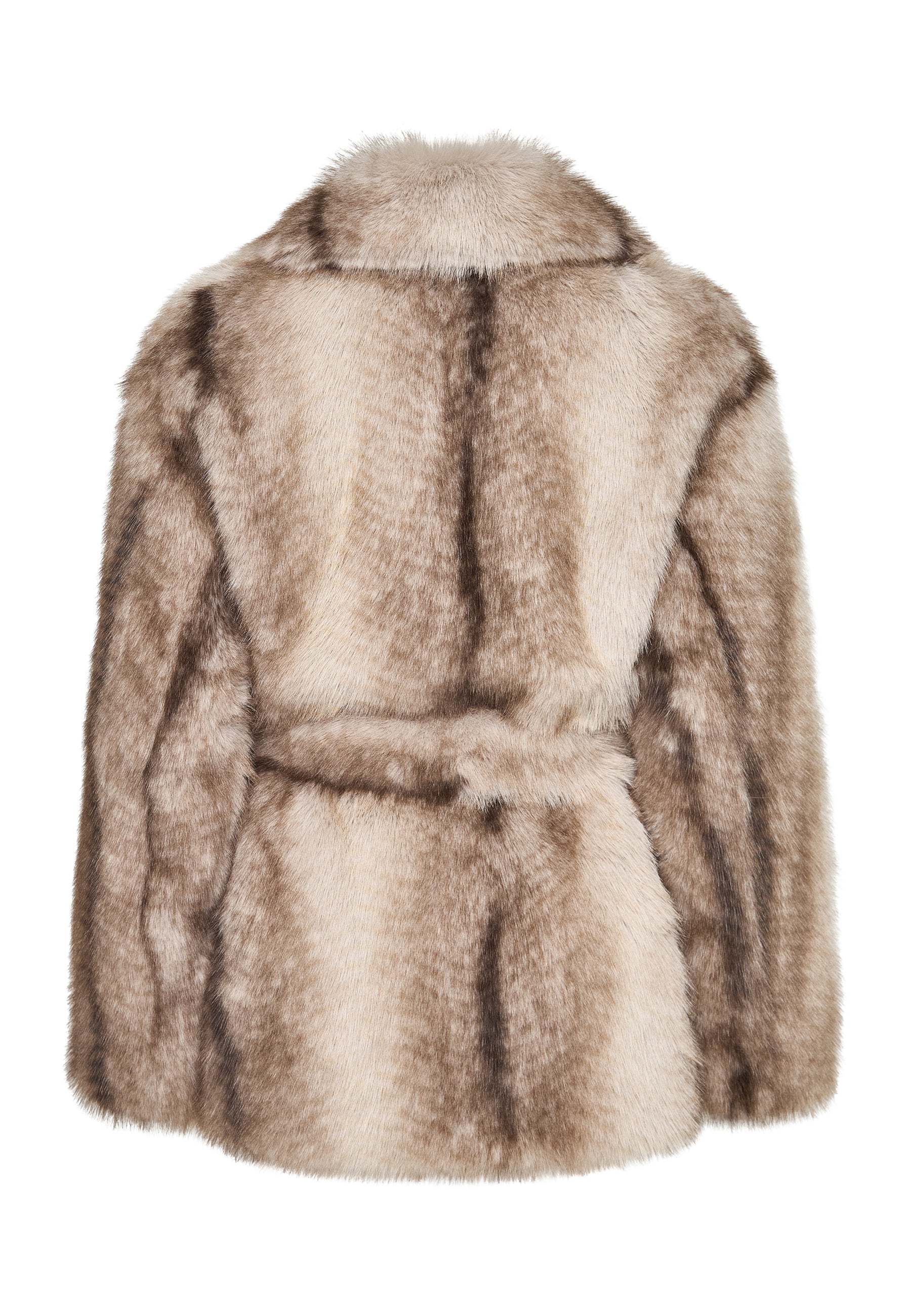 Elegant Brown Faux Fur Coat - Luxurious Winter Outerwear for Women - Brown