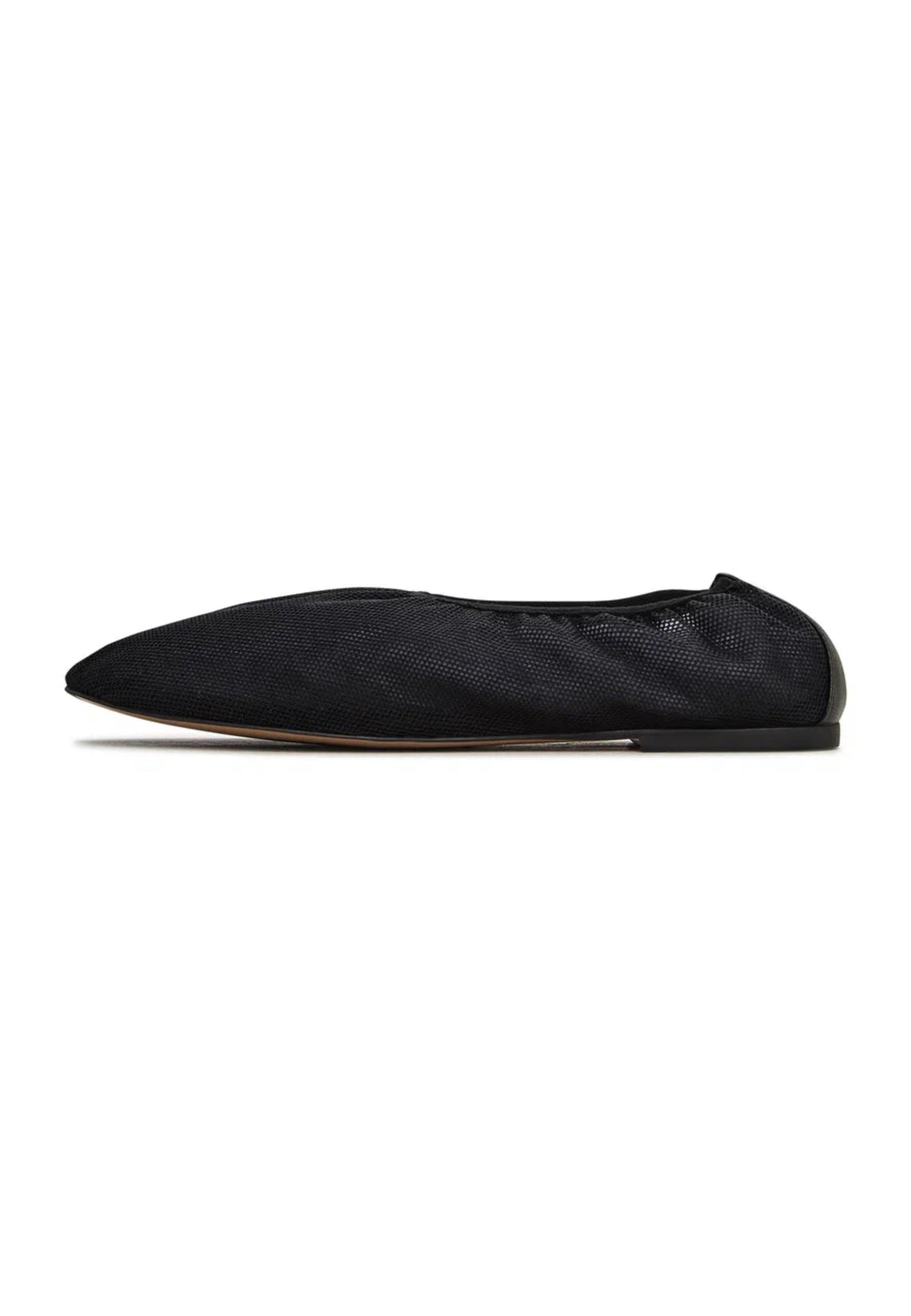 Mesh Slip-On Ballet Flats - Black