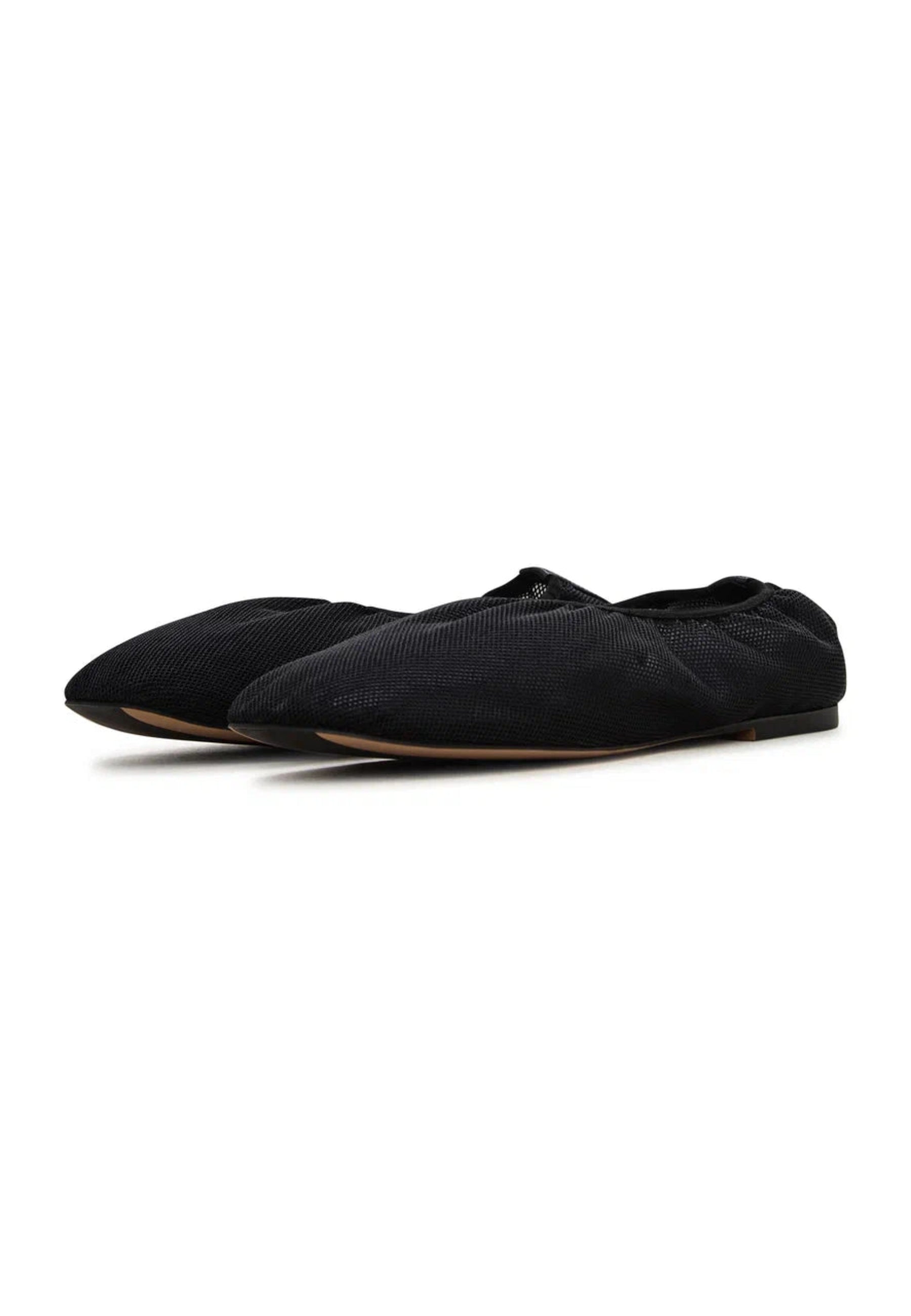 Mesh Slip-On Ballet Flats - Black