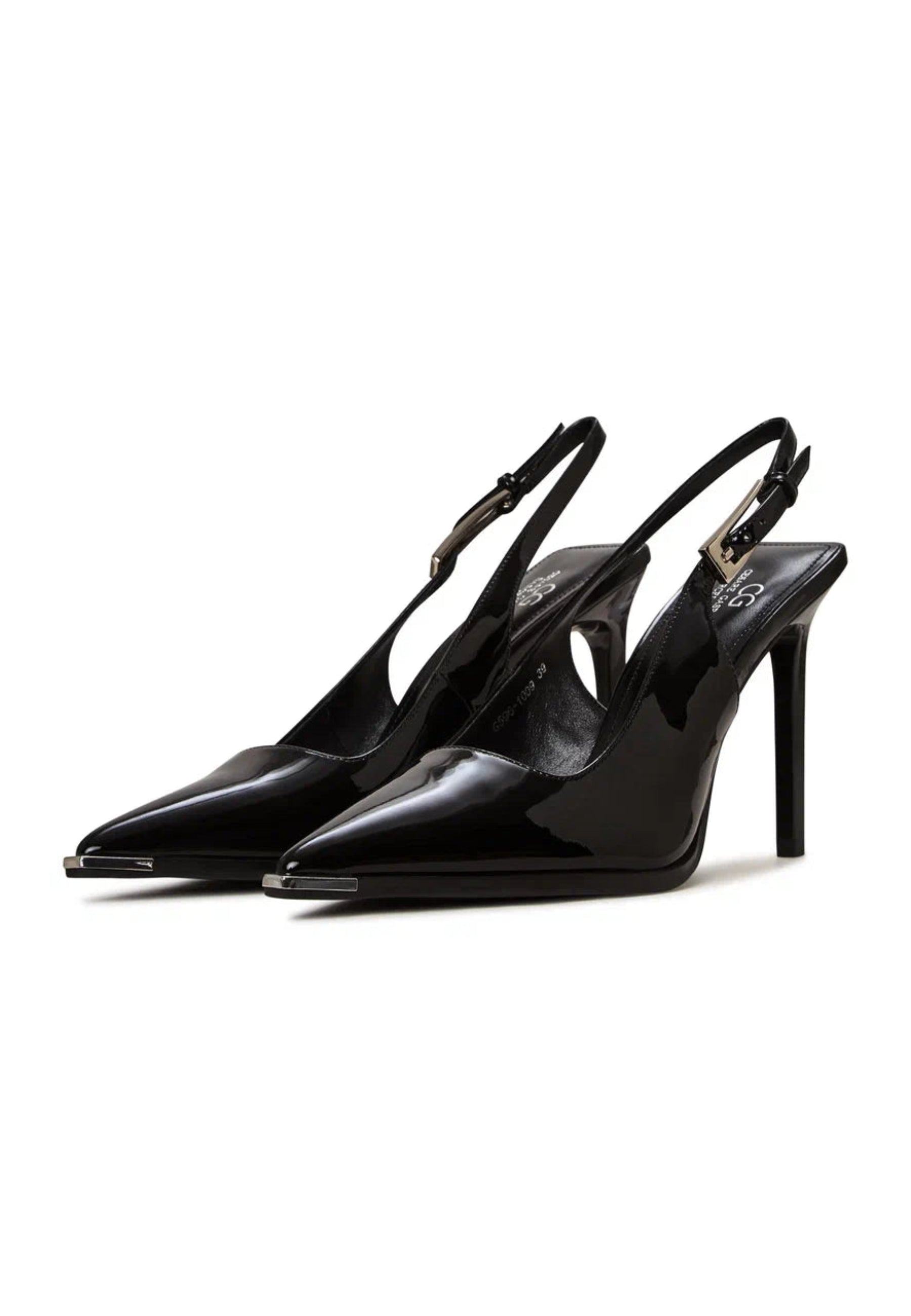 Patent Leather Slingback Pumps - Black