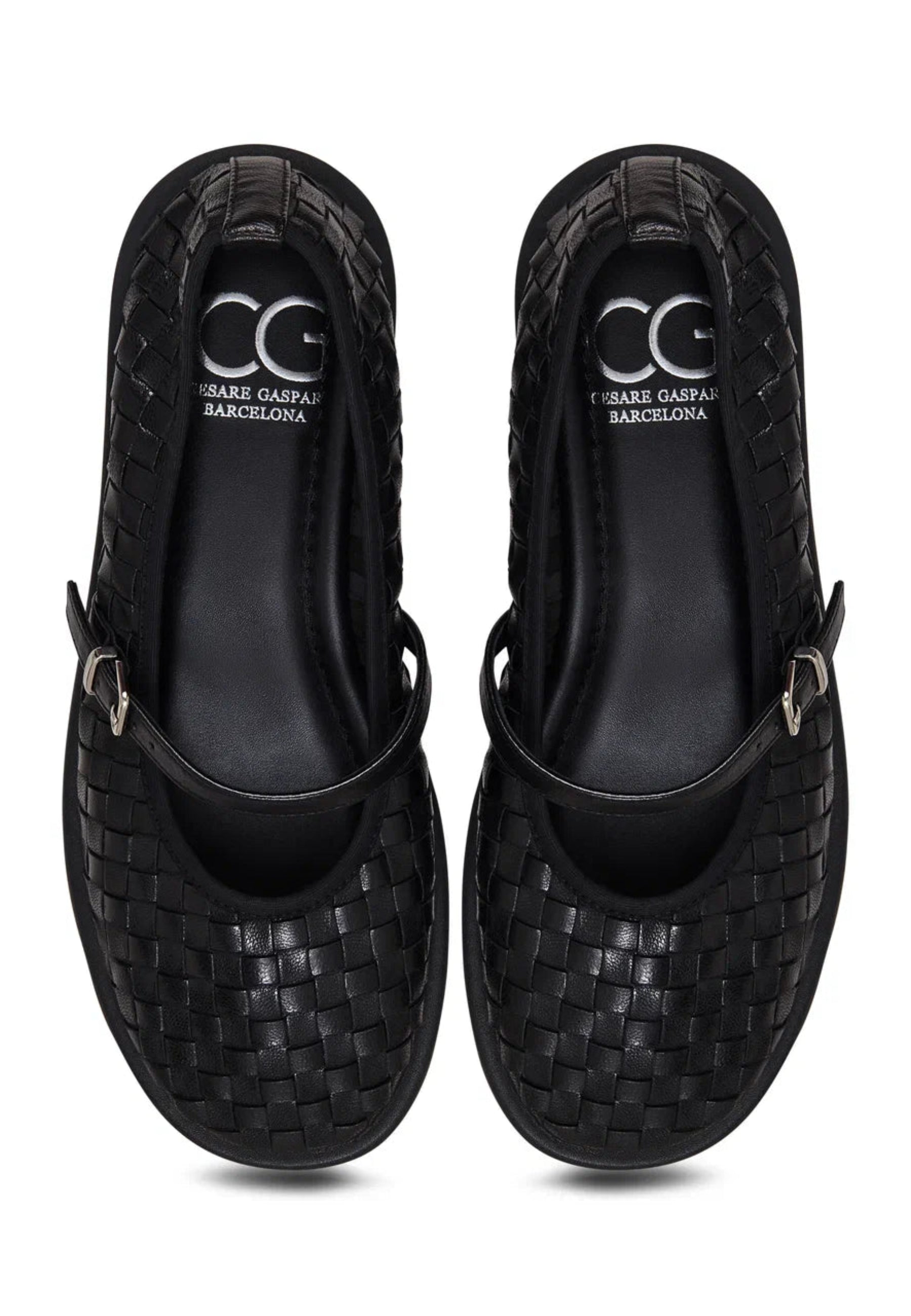 Woven Elegance Mary Janes - Black