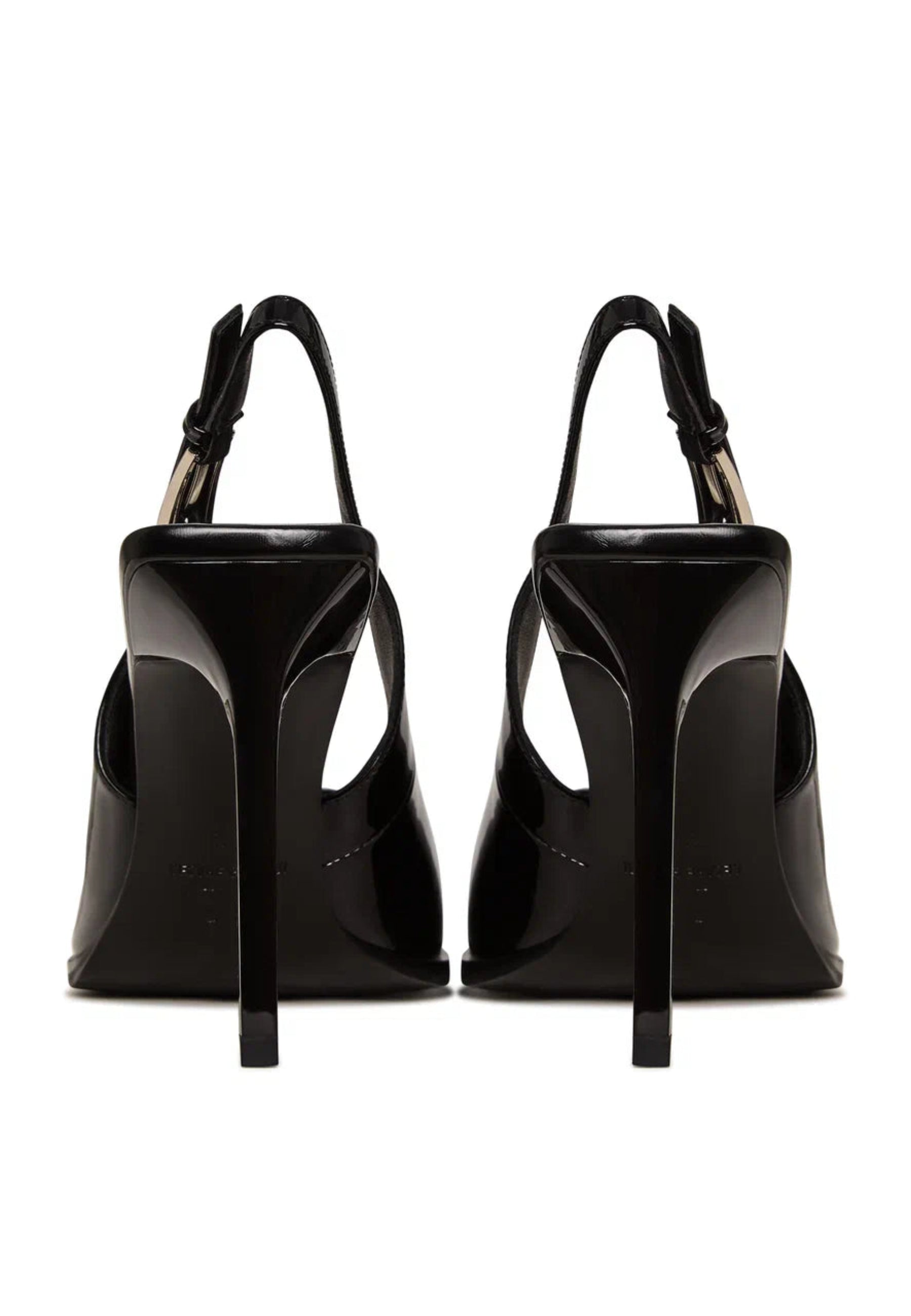 Patent Leather Slingback Pumps - Black