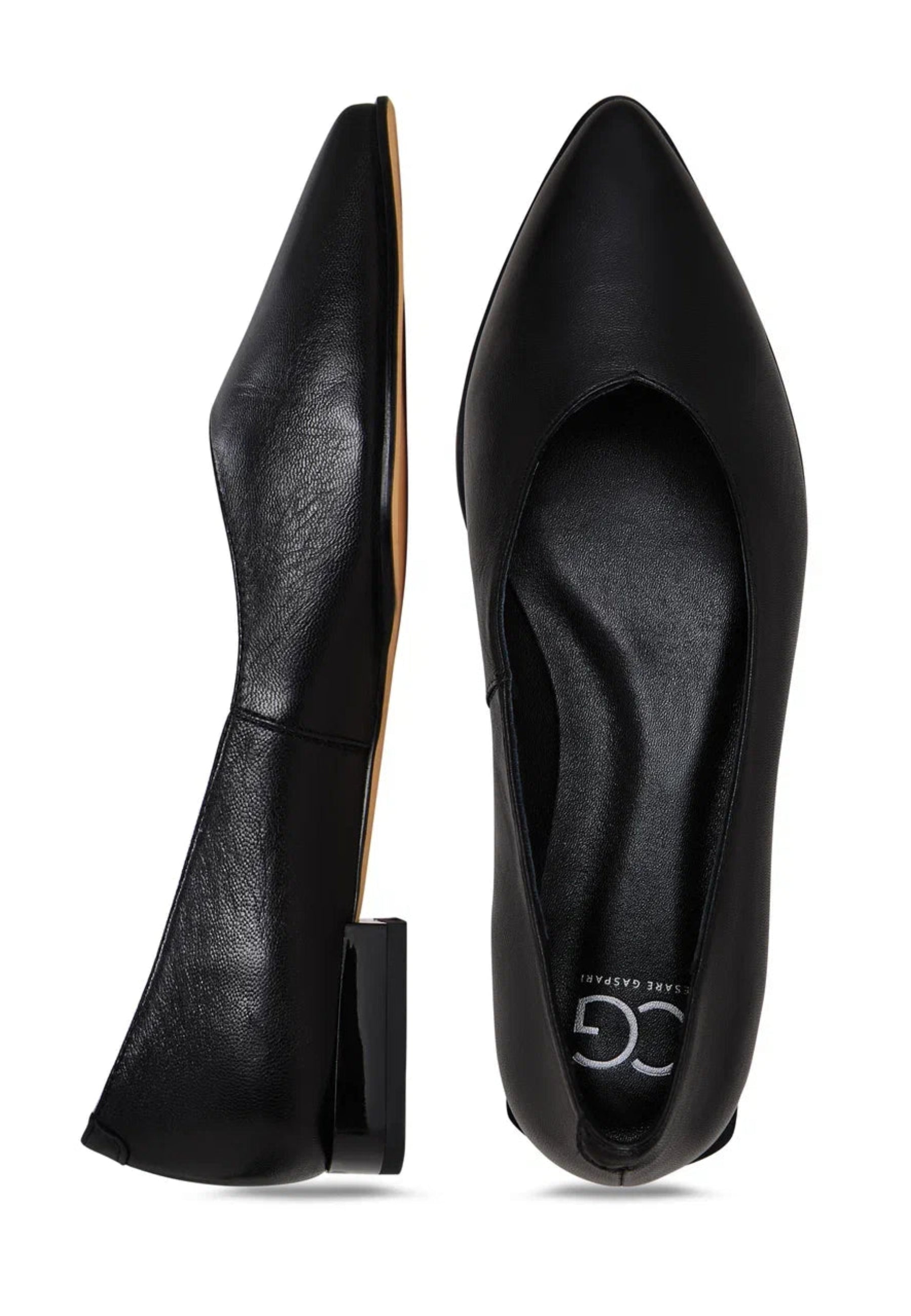 Classic Black Pointed-Toe Ballet Flats - Black