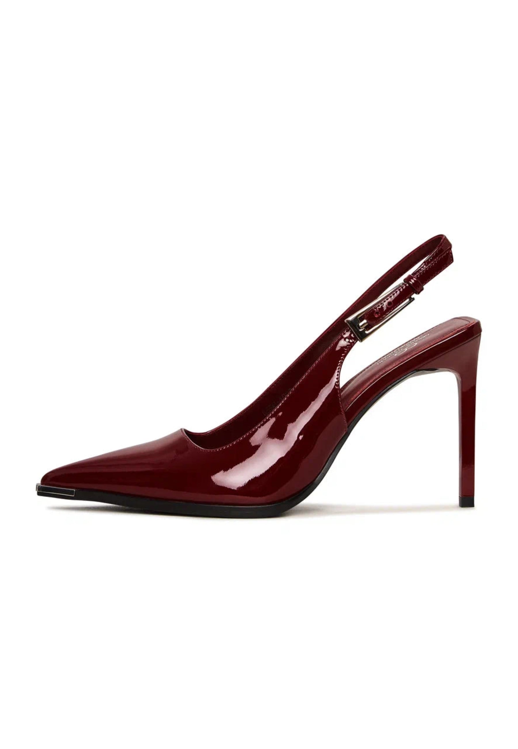 Patent Leather Slingback Pumps - Red